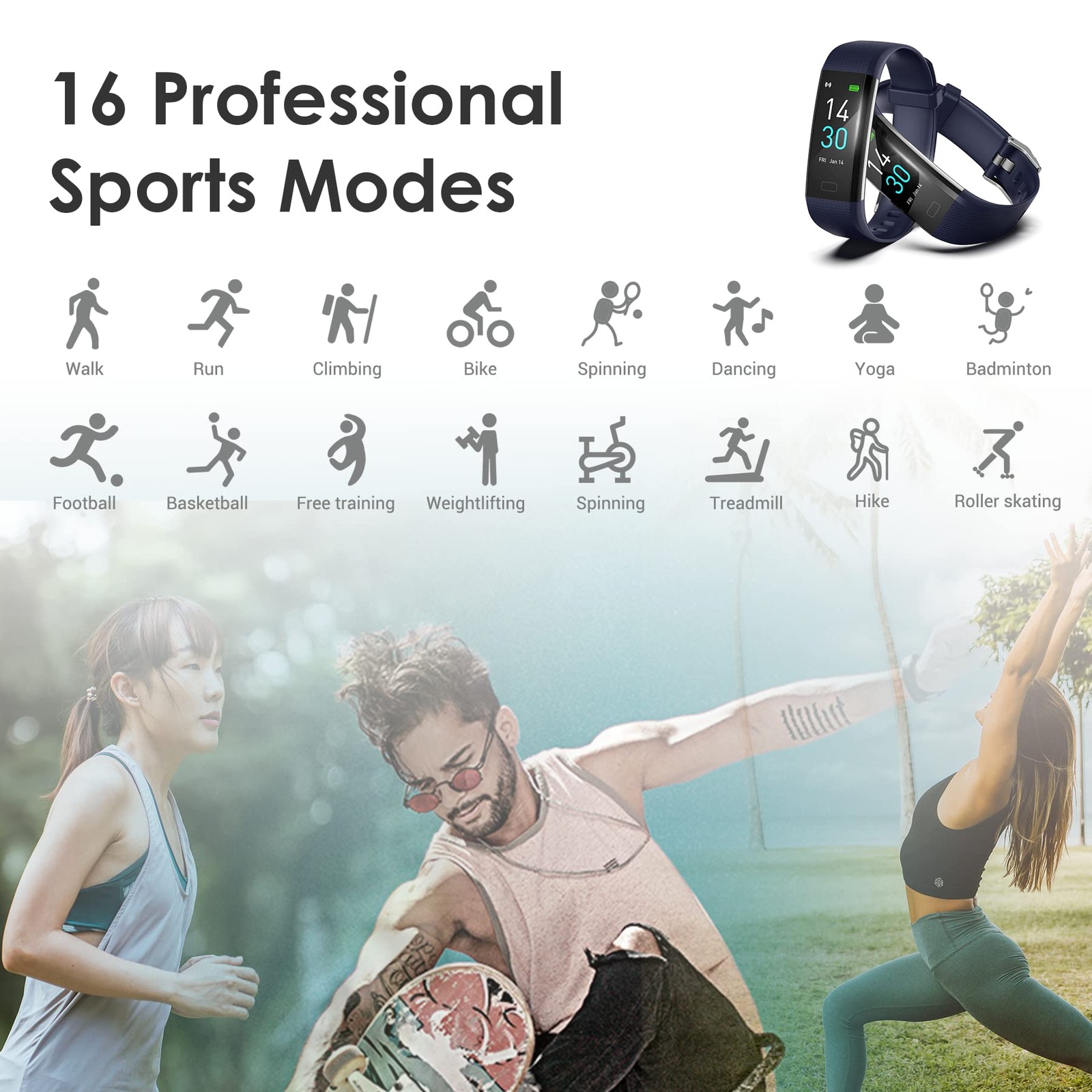 Fitness Tracker for Men and Women,Fitness Watch Waterproof with Activity Tracker