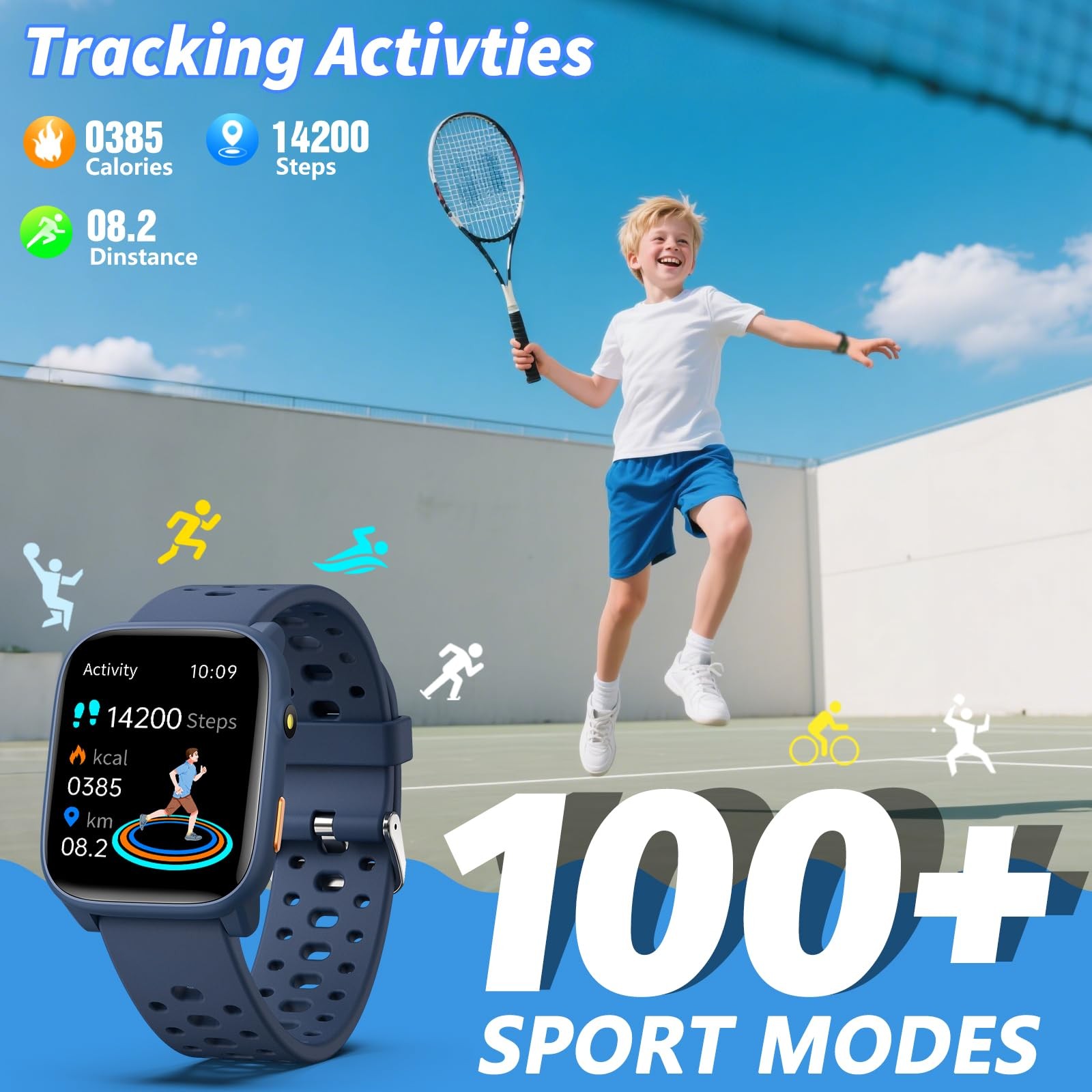 for with 12 Puzzle Games, 1.83″ Fitness Tracker Watch Heart Rate Sleep Monito…