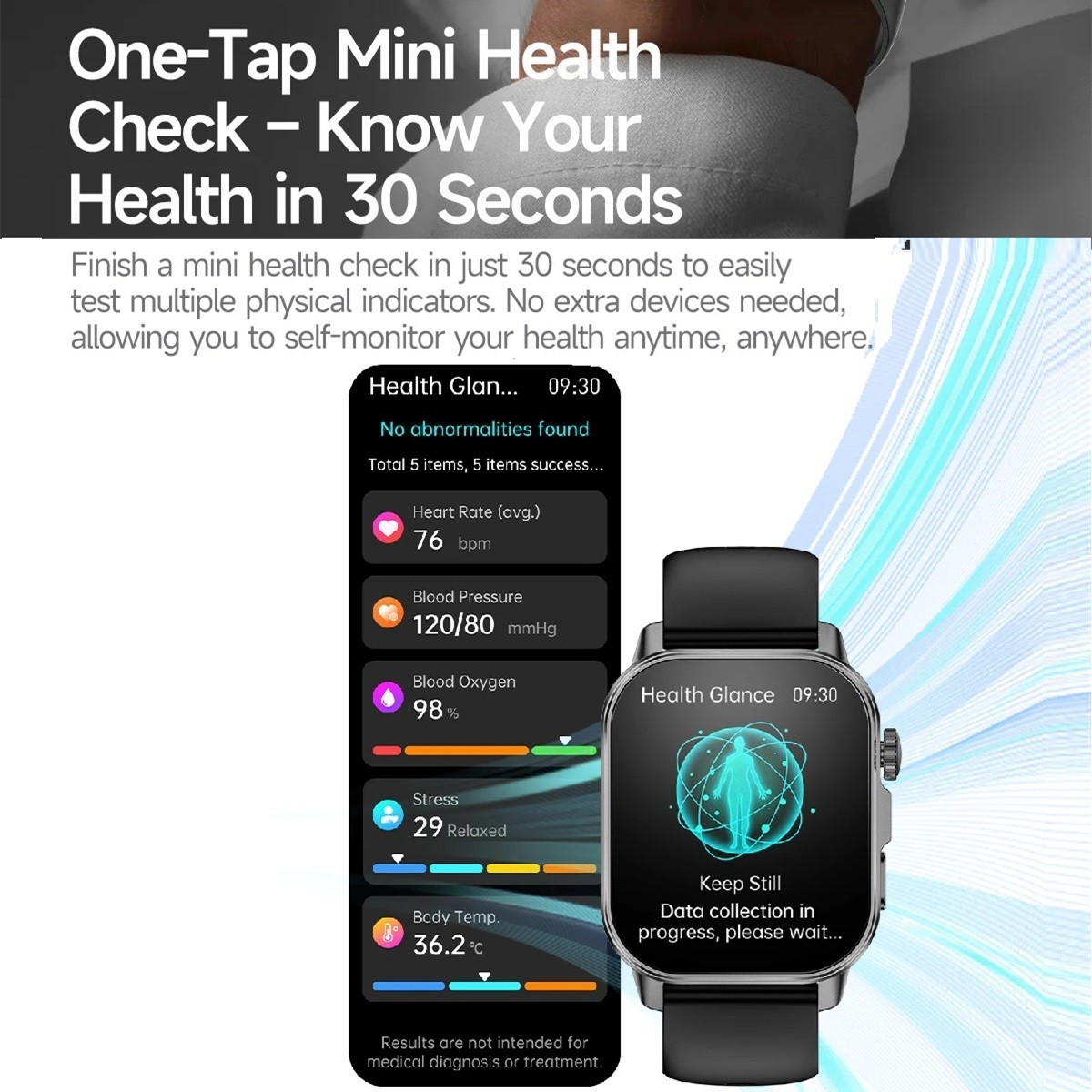 ET571 ECG+PPG 2.0″ Smart Watch Bluetooth Call Health Monitoring IP68 Waterproof