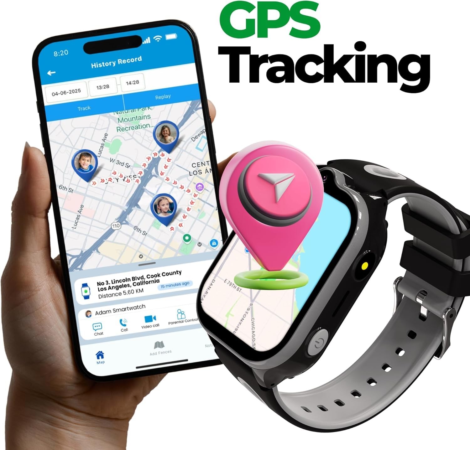 for with GPS Tracker, Audio & Video Calling, SOS Alerts, HD , Fitness Tracker…