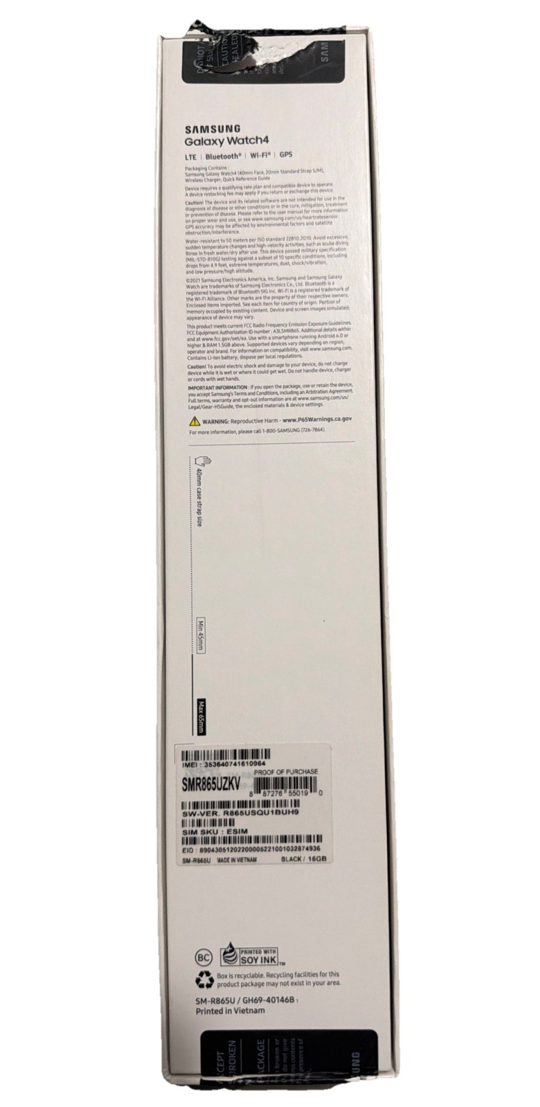 Samsung Galaxy Watch4 SM-R865 40mm Aluminum Case with Sport Band – Black…