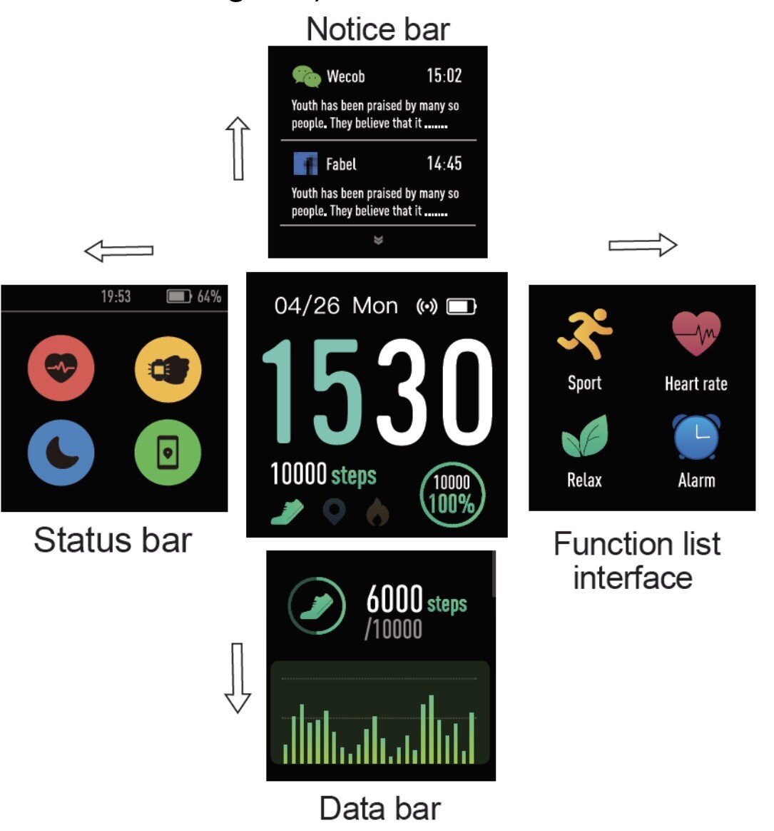 Smart Watch, Waterproof , Unisex, IOS & Android, Sleep Heart R. Tracker