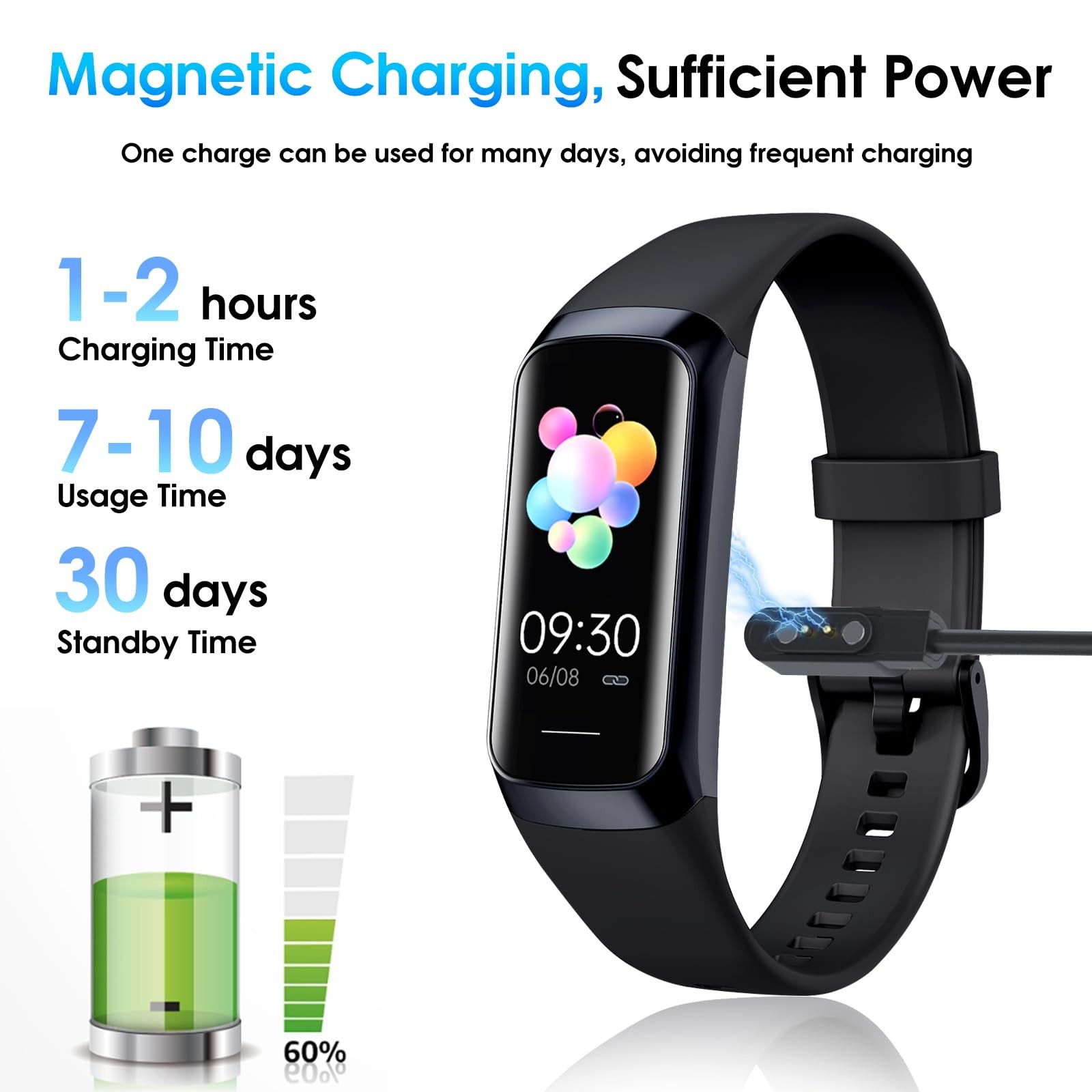 1.1 Inch AMOLED Waterproof Smart Fitness Tracker Pedometer Step Watch