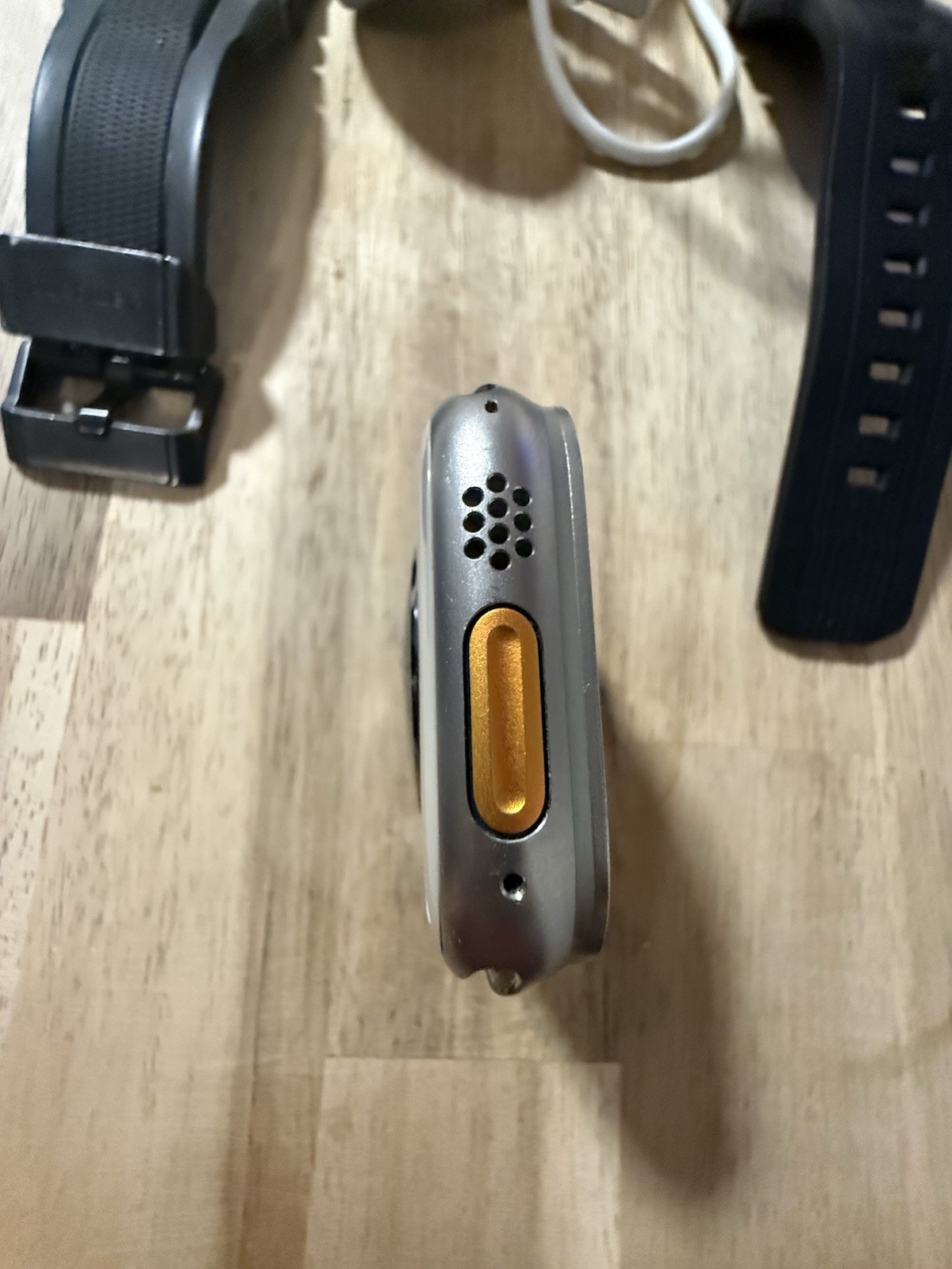 Apple Watch Ultra 49mm Titanium Case w/ Black Aftermarket Band (GPS + Cellular)