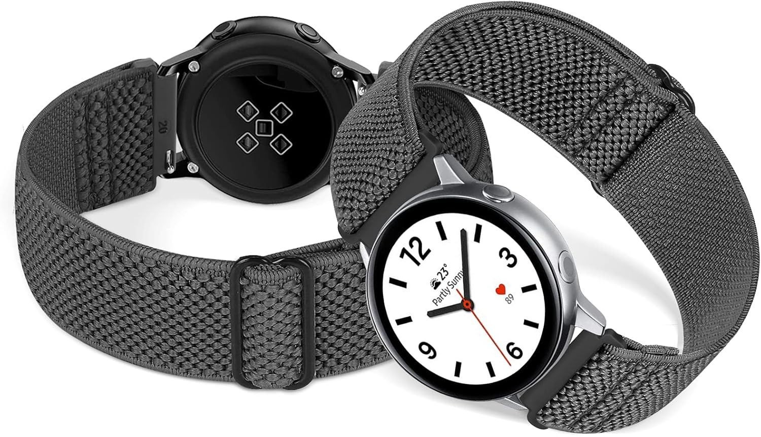 Stretchy Adjustable Nylon Loop Strap for 20mm Watch Bands – Quick Release Design