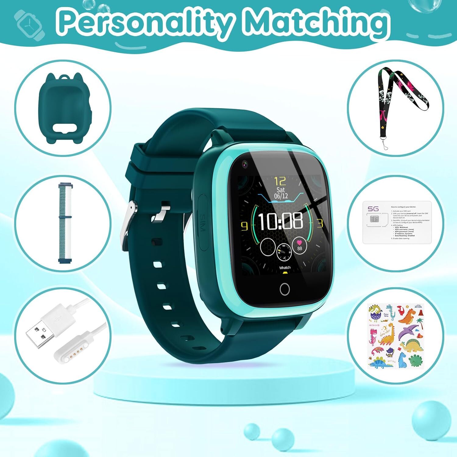 4G Kids Smart Watch with GPS Tracker Video Call SOS Call Gifts for Boys Girls US