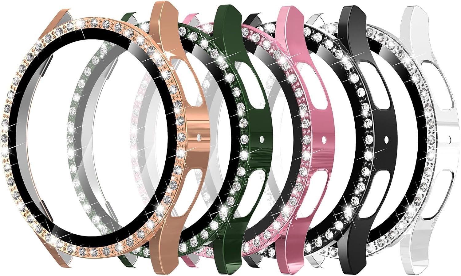 5-Pack Bling Case with Screen Protector for Samsung Galaxy Watch 7 40mm, Full Co