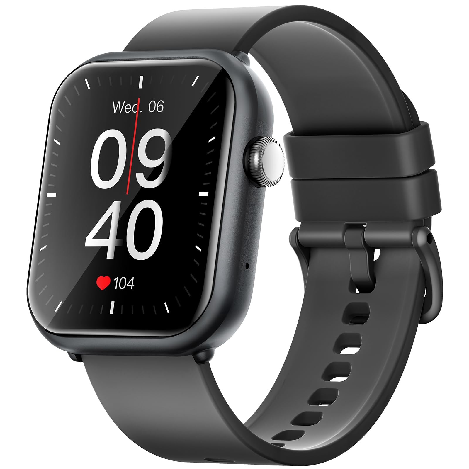 HOMOGO Smart Watches for Men Women, 1000mAh Battery Life medium, Black
