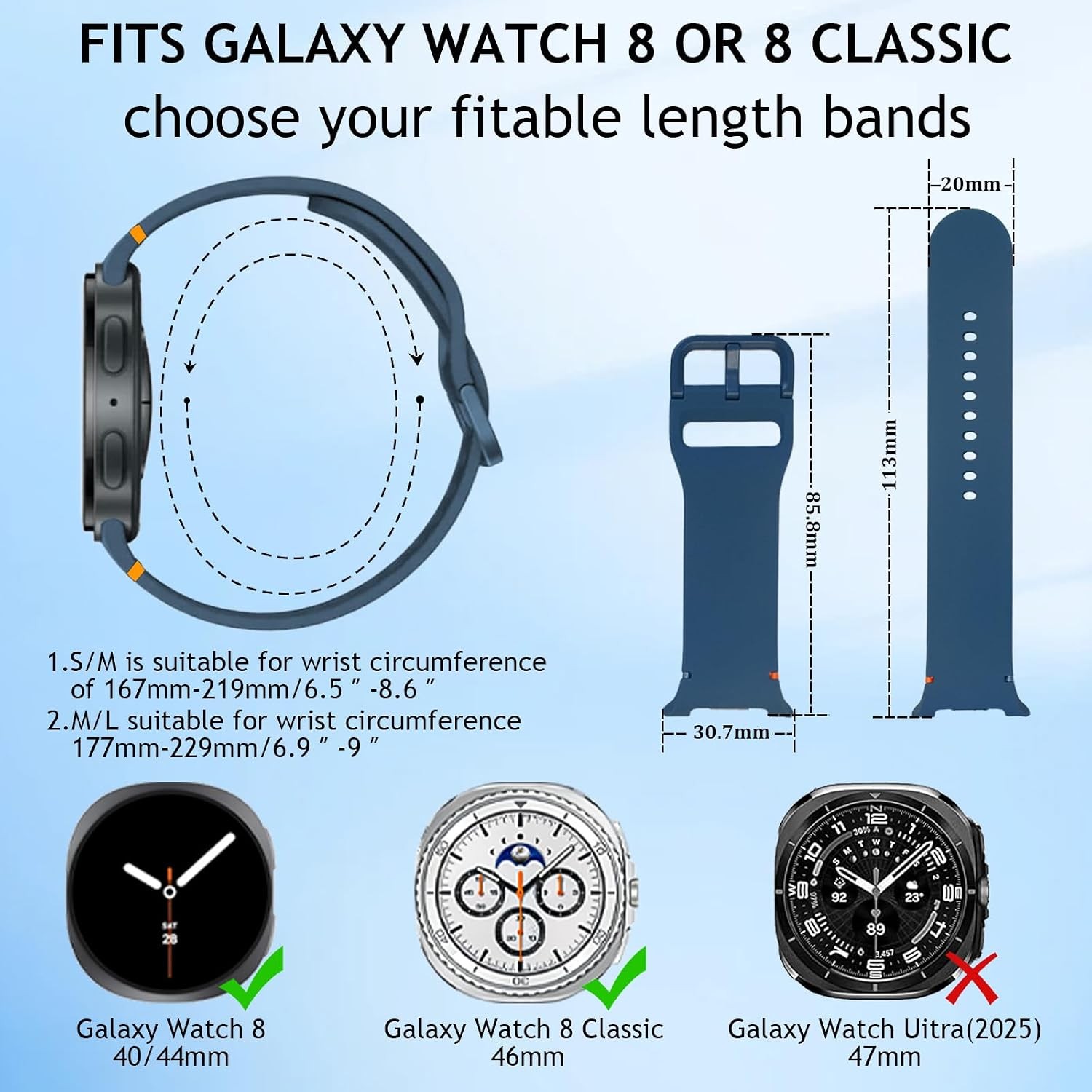 4-Pack Silicone Bands for Samsung Galaxy Watch 8 40mm 44mm – Soft Sport Straps