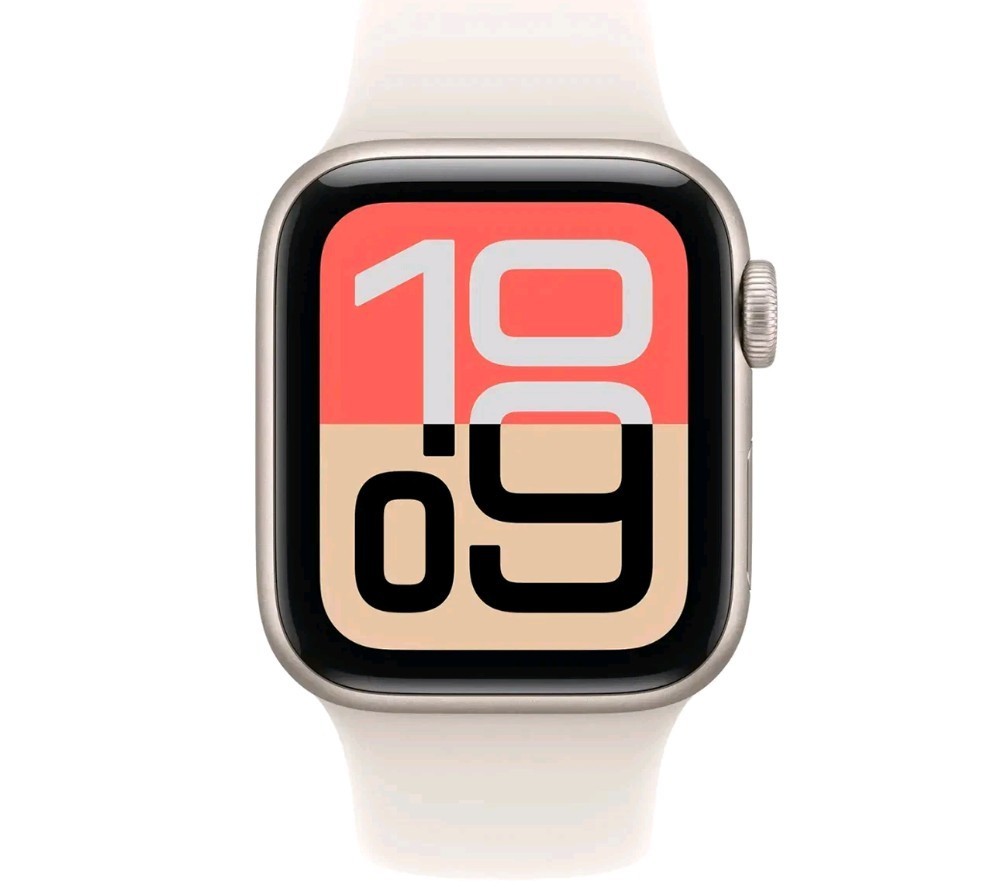 Apple Watch SE 3 40mm GPS Starlight Aluminum Case w Sport Band S/M MEH34LW/A