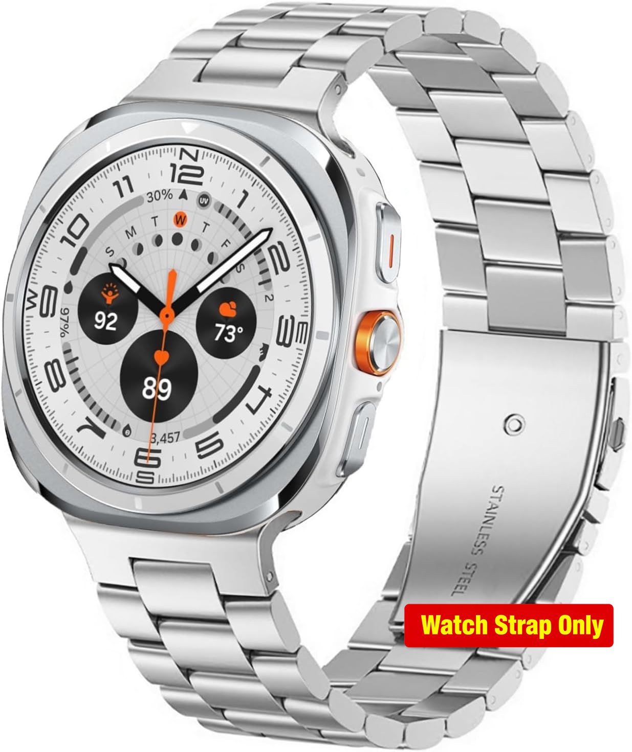 Solid Stainless Steel Strap Compatible with Samsung Galaxy Watch Ultra 47mm