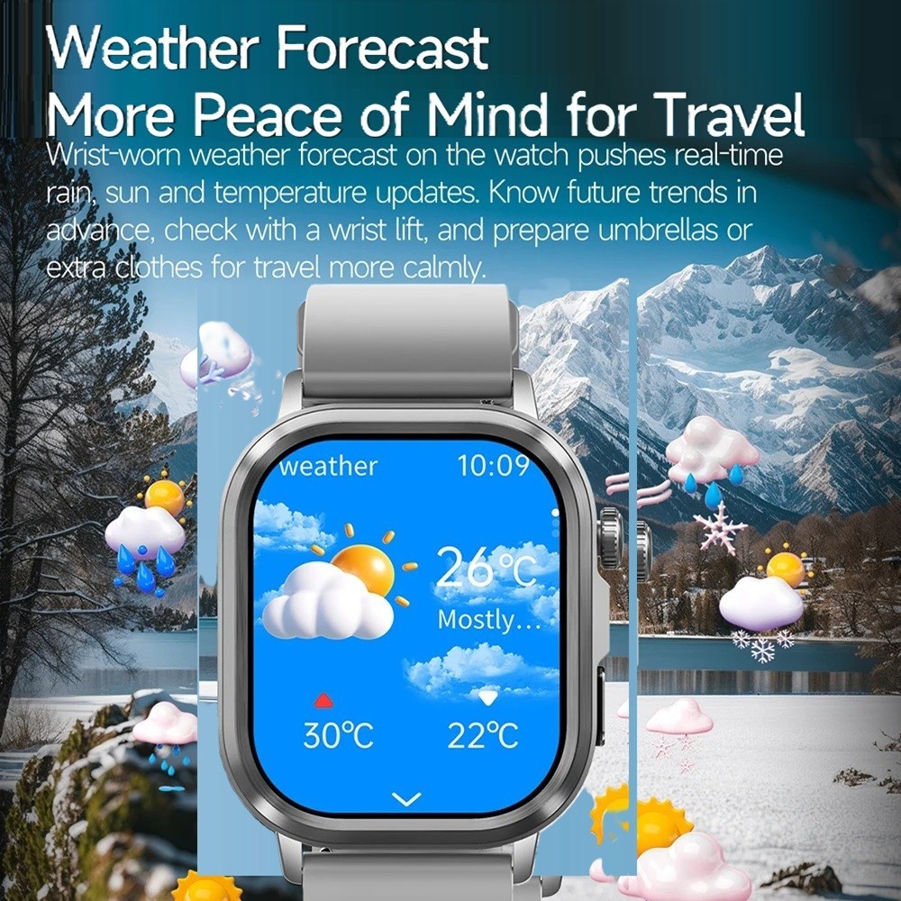 ET573 ECG+PPG AMOLED SOS AI Voice Smart Watch Bluetooth Call Health Monitoring