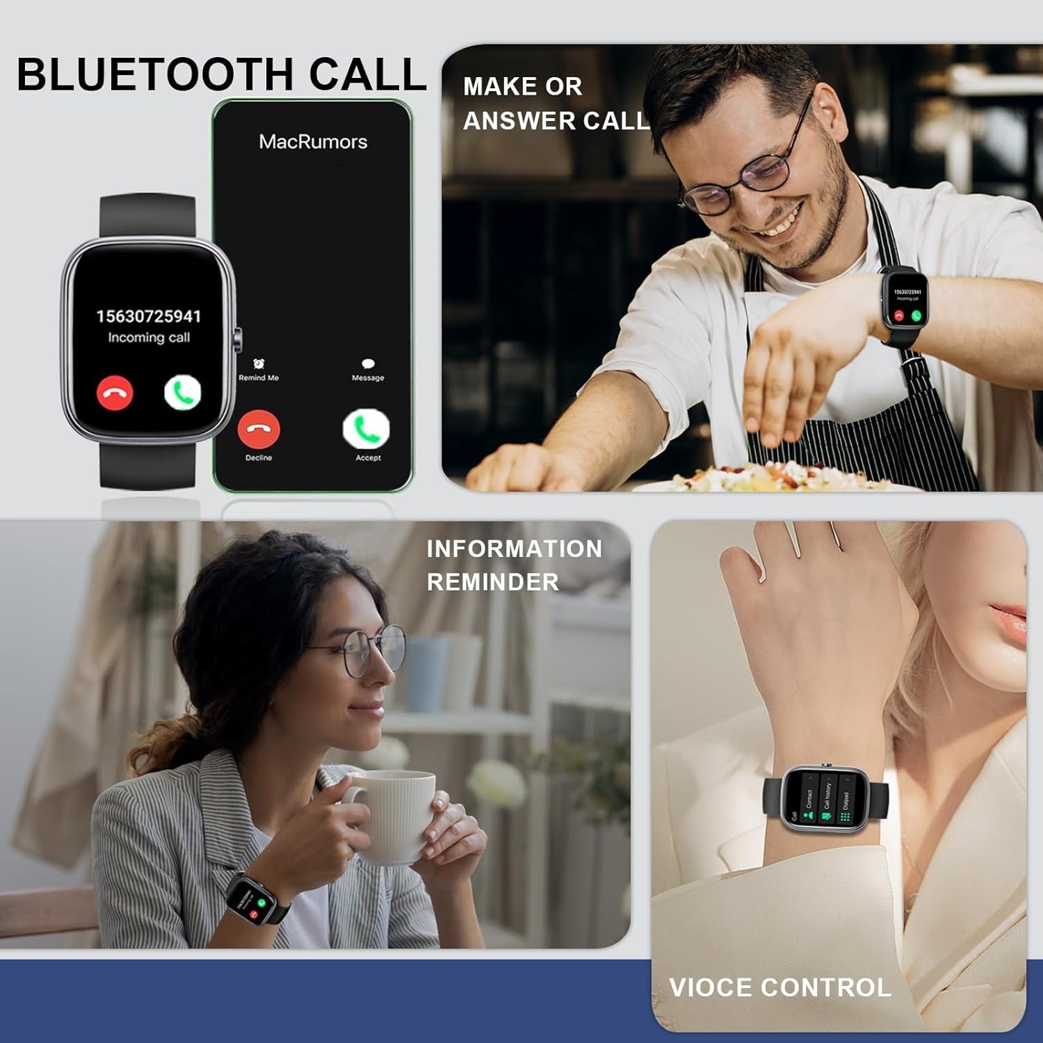 Men Women Smart Watch Bluetooth SmartWatch For Apple iPhone iOS and Android…