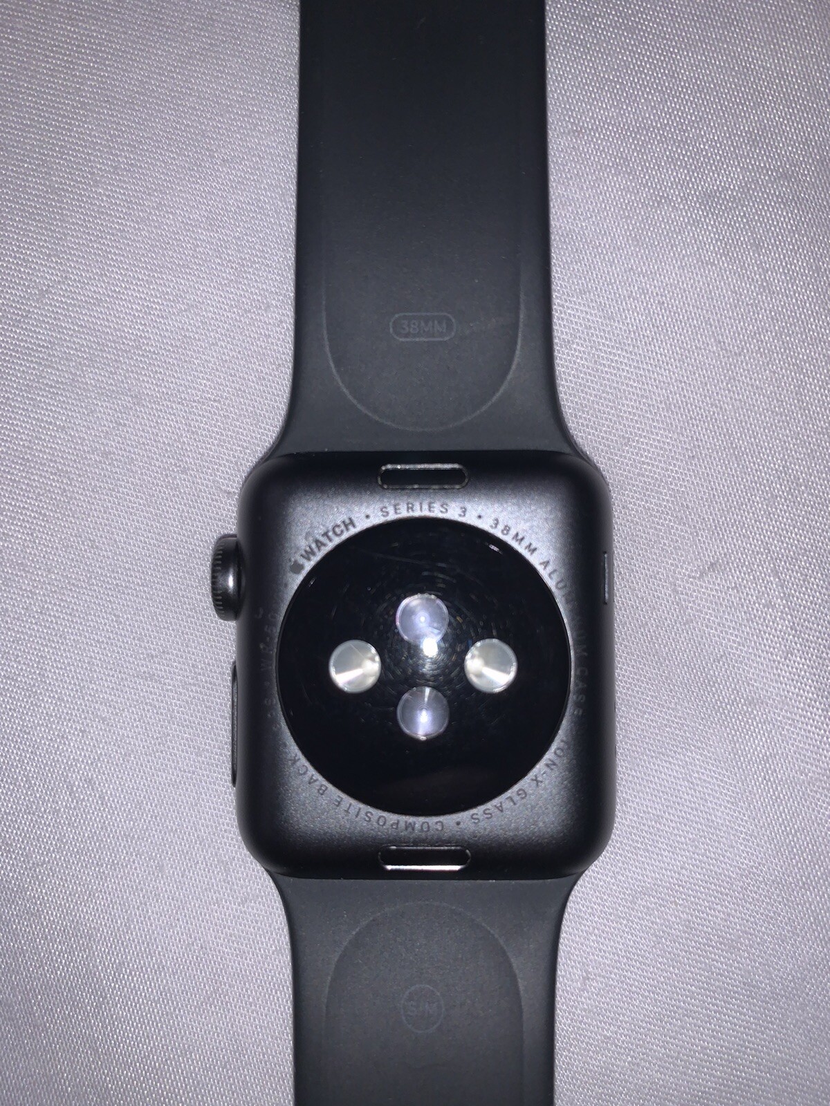 Apple Watch Series 3 38mm Space Gray Aluminum Case with Black Sport Band…
