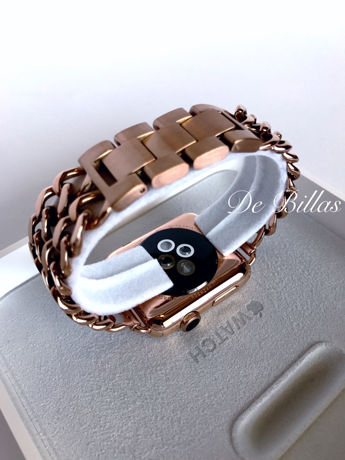 24K Rose Gold Plated 42MM Apple Watch SERIES 3 Rose Gold Links GPS+CELLULAR