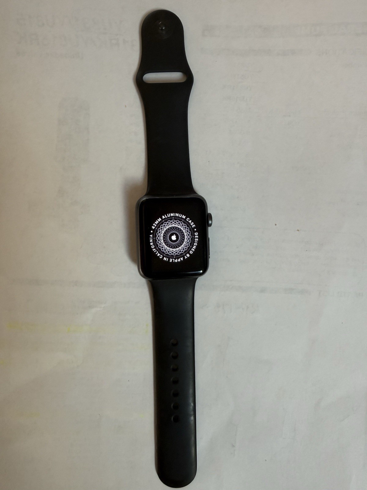Apple Watch Series 1 (42mm Space GreyAluminum Case) Black Sport Band With Box