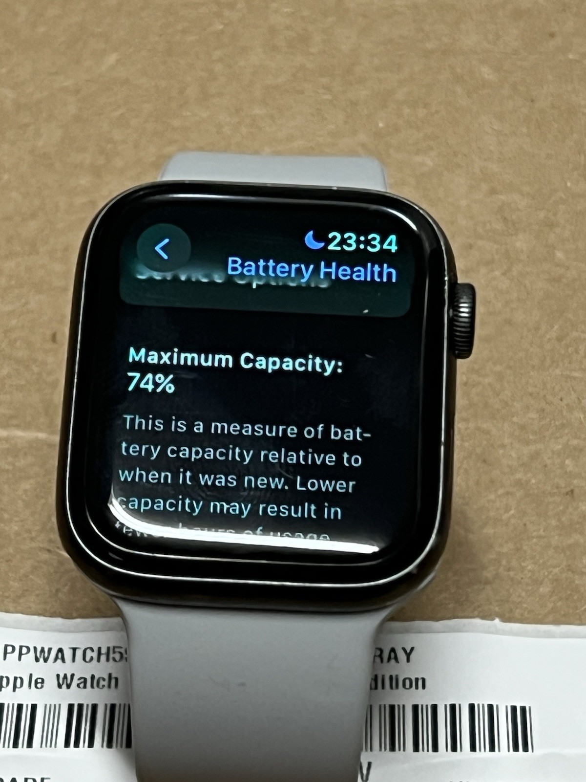 Apple Watch Series 5 44mm black Aluminum Case Sport Band GPS-LTE- burn