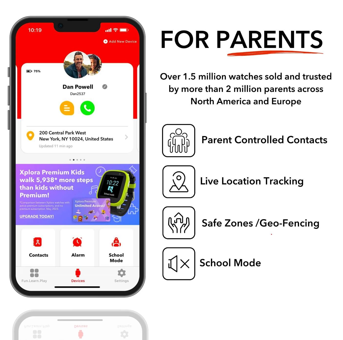 Xplora XGO 3 Kids Smart Watch Phones Calls SOS GPS School Mode Camera Sim Card