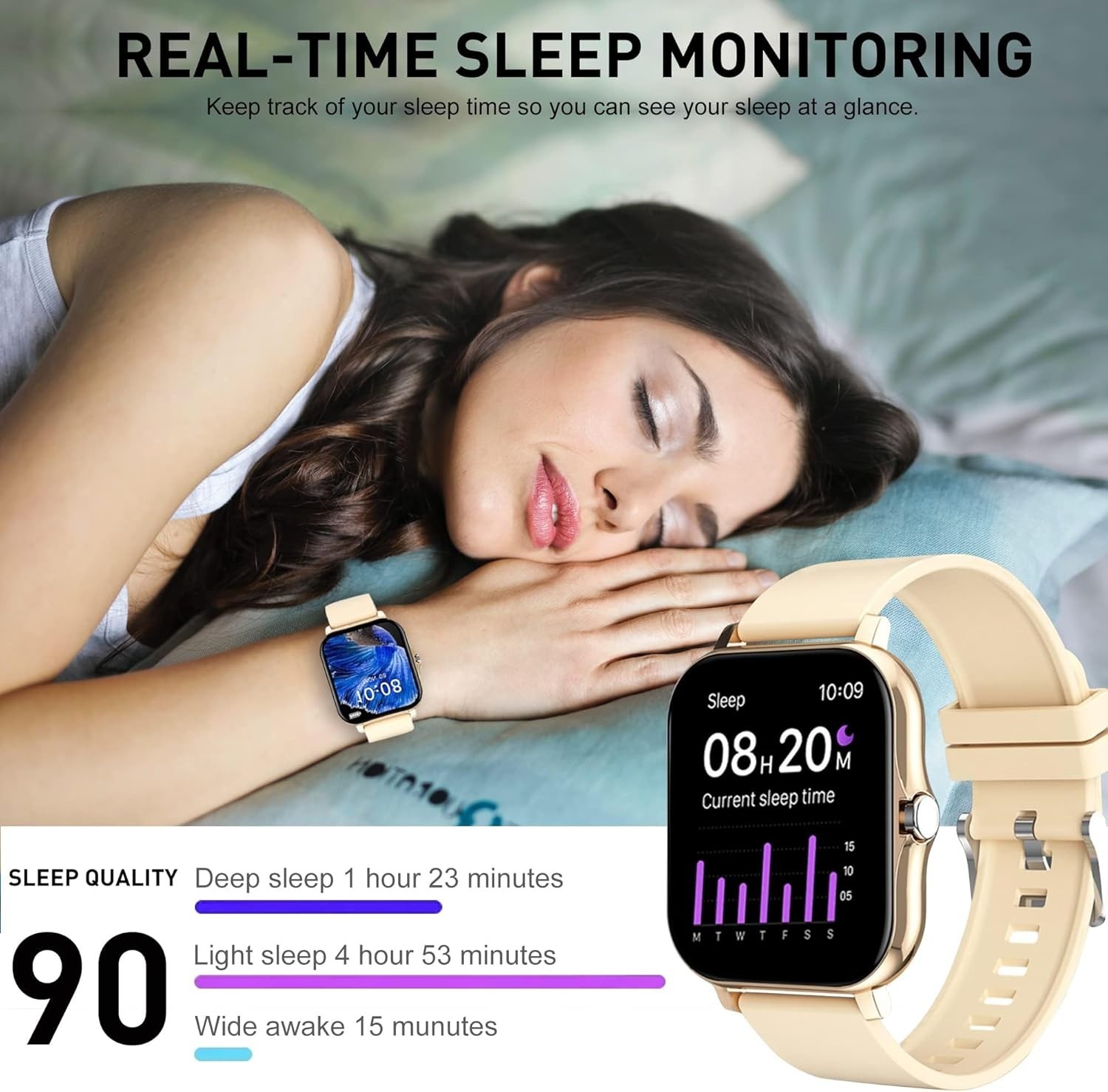 Upgraded 1.81″ Waterproof Smart Watch for Android & iPhone – Fitness Tracker