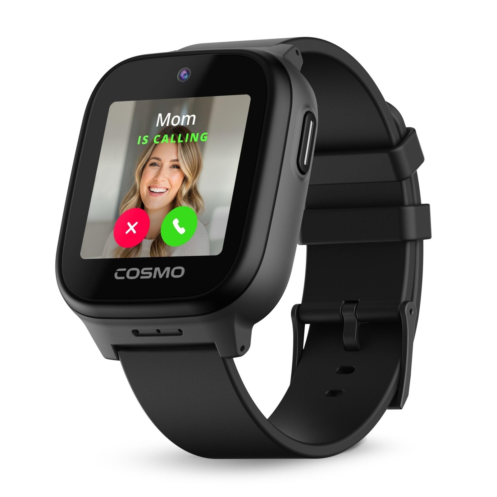 JrTrack 5 Kids Smart Watch by Cosmo | Best Kid-Safe One Size Fits All, Black