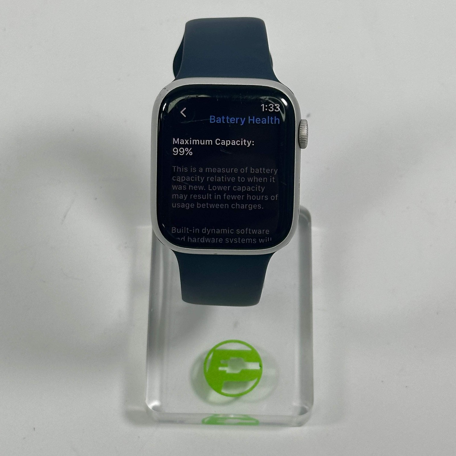 GPS Only Apple Watch Series 9 45MM Silver Aluminum Midnight Sport Band MR9E3LW/A