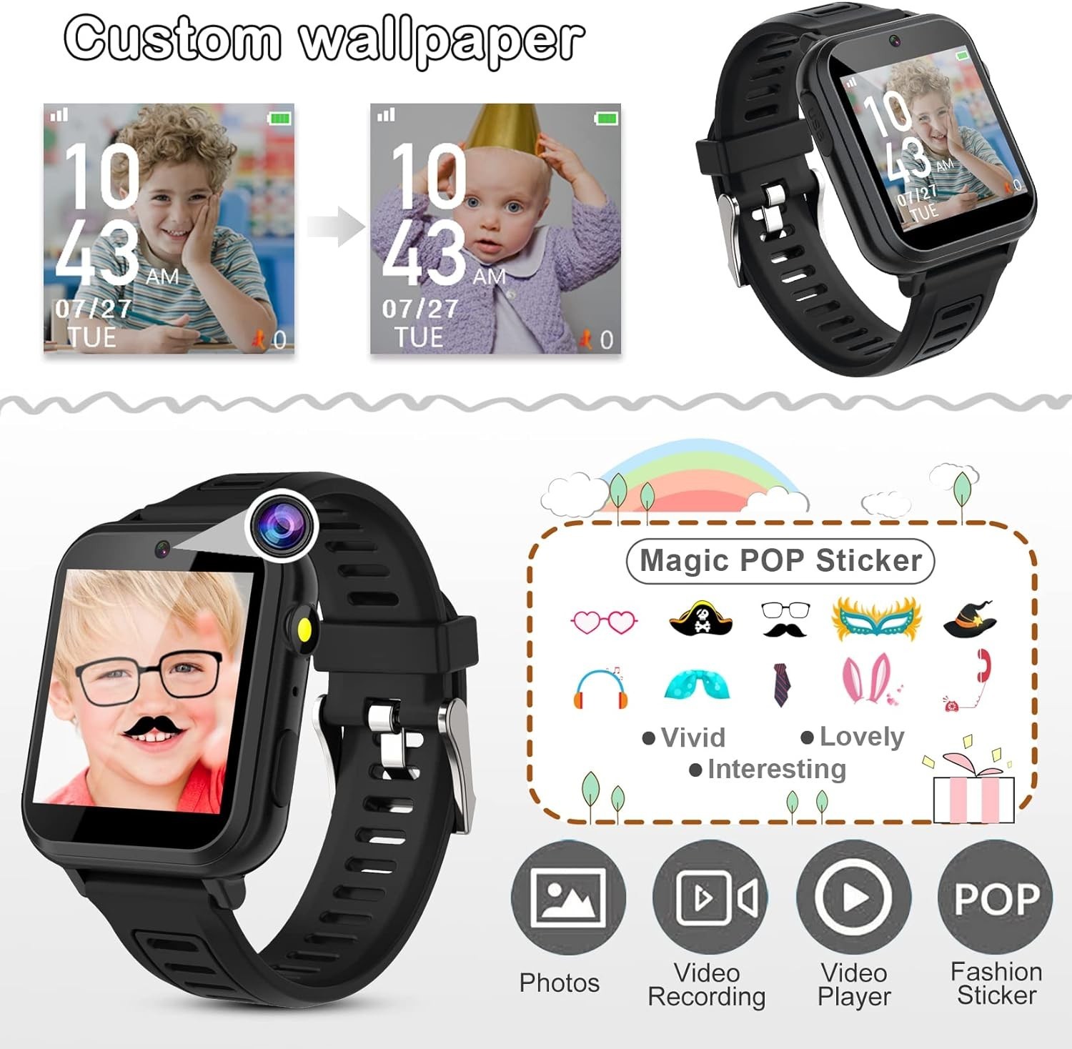 Fun Multifunctional Smart Watch for Kids – Camera, Games, Music & More