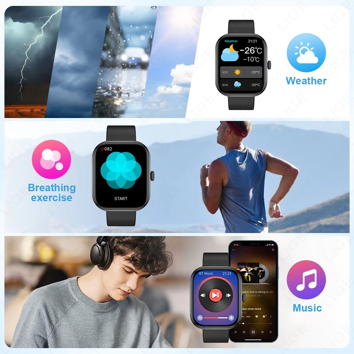 2026 Smart Watch For Men/Women, Waterproof Smartwatch Bluetooth iPhone Samsung