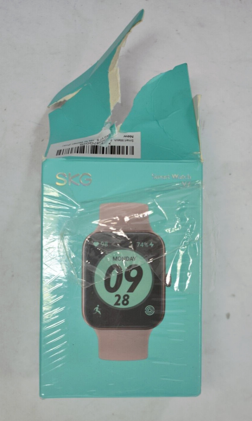 SKG Smart Watch V7 Rose Gold Pink Fitness Tracker Waterproof 1.7″ Touch Screen