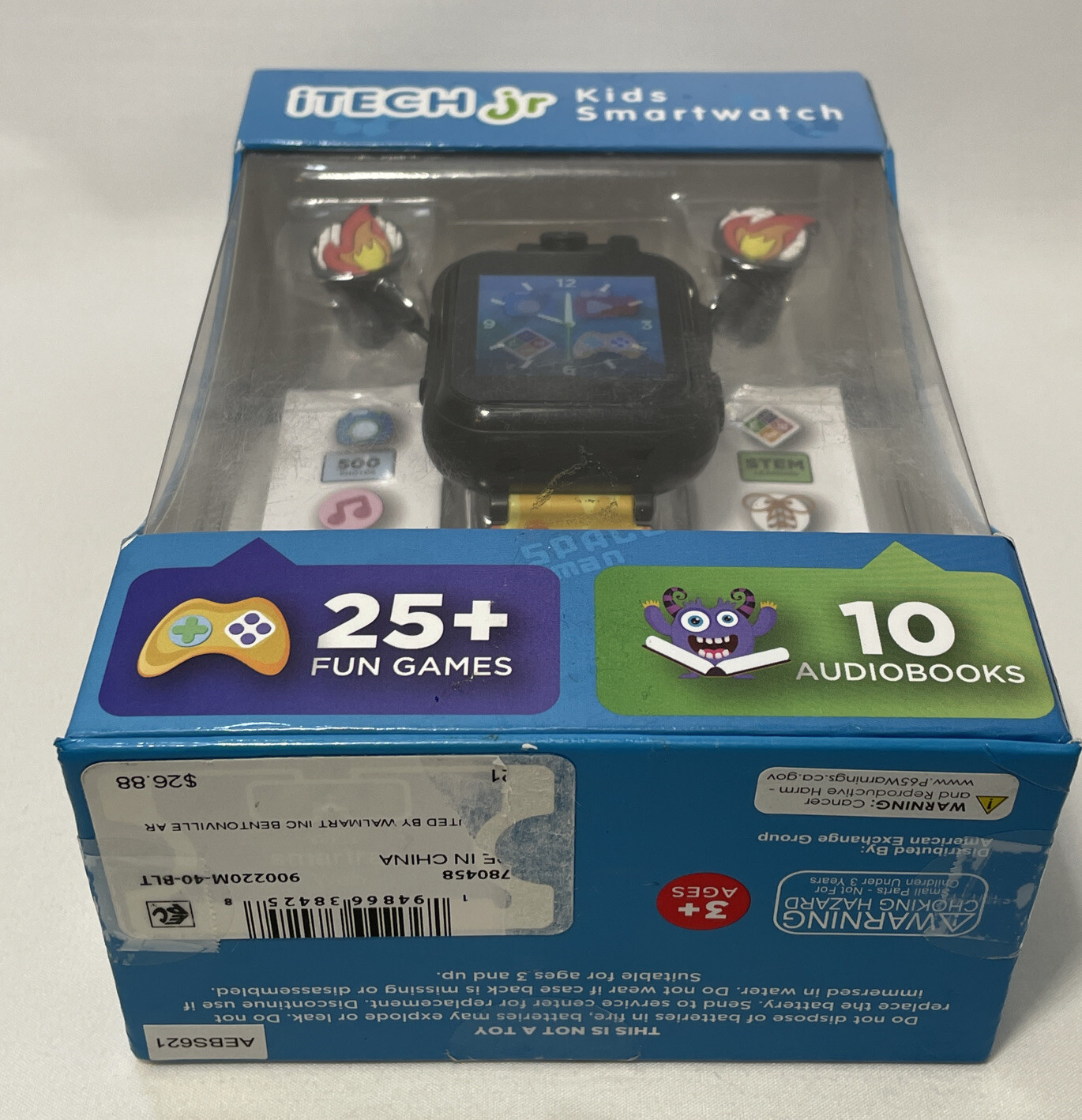 Itech Jr. Kids Smartwatch Bonus Earbuds Color Black W/ 🔥 MP3 Jack 25+ Games New