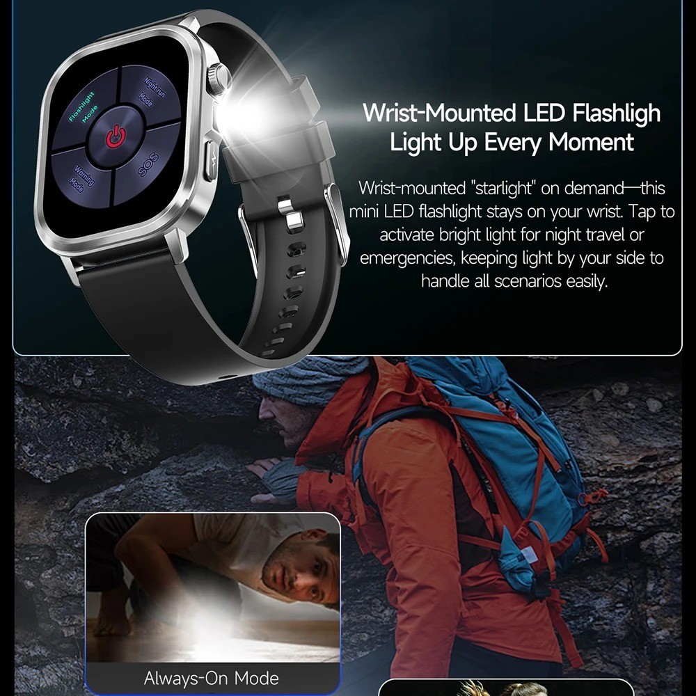 ET573 ECG+PPG AMOLED SOS AI Voice Smart Watch Bluetooth Call Health Monitoring
