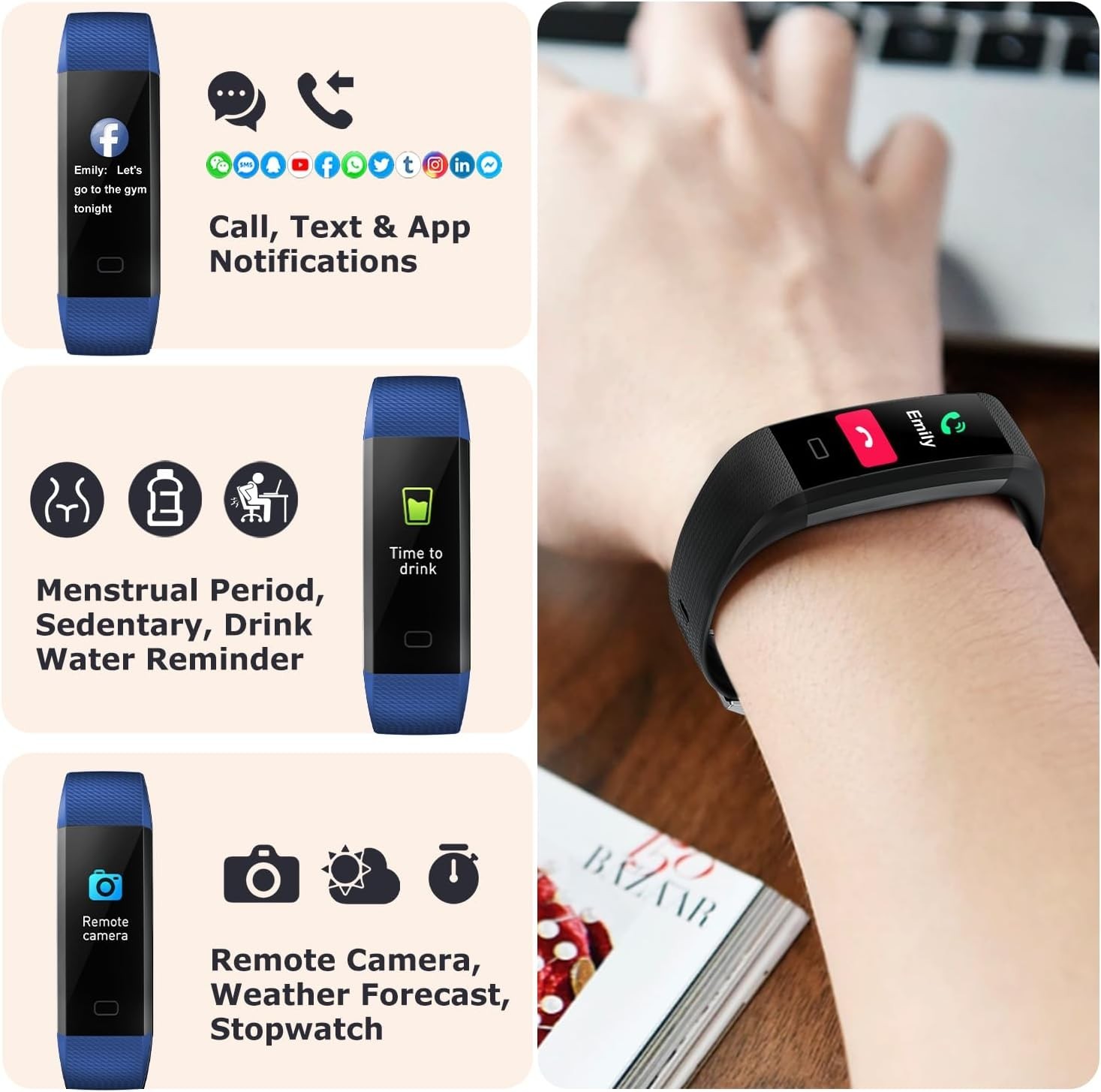 Activity Tracker Watch: Waterproof, Heart Rate & Sleep Monitoring – Purple