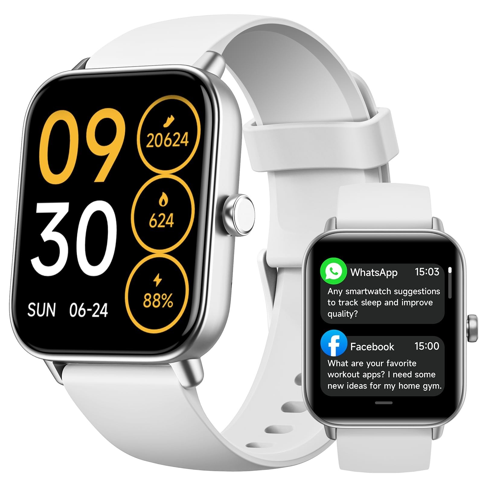 Women’s Smart Watch 1.85″ AMOLED Display, Fitness Tracker, Heart Rate, IP68 Wate
