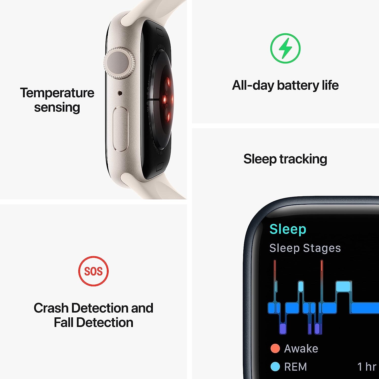 New Apple Watch Series 8 Smart Watch Aluminum Case with Sport Band 45mm M/L Red