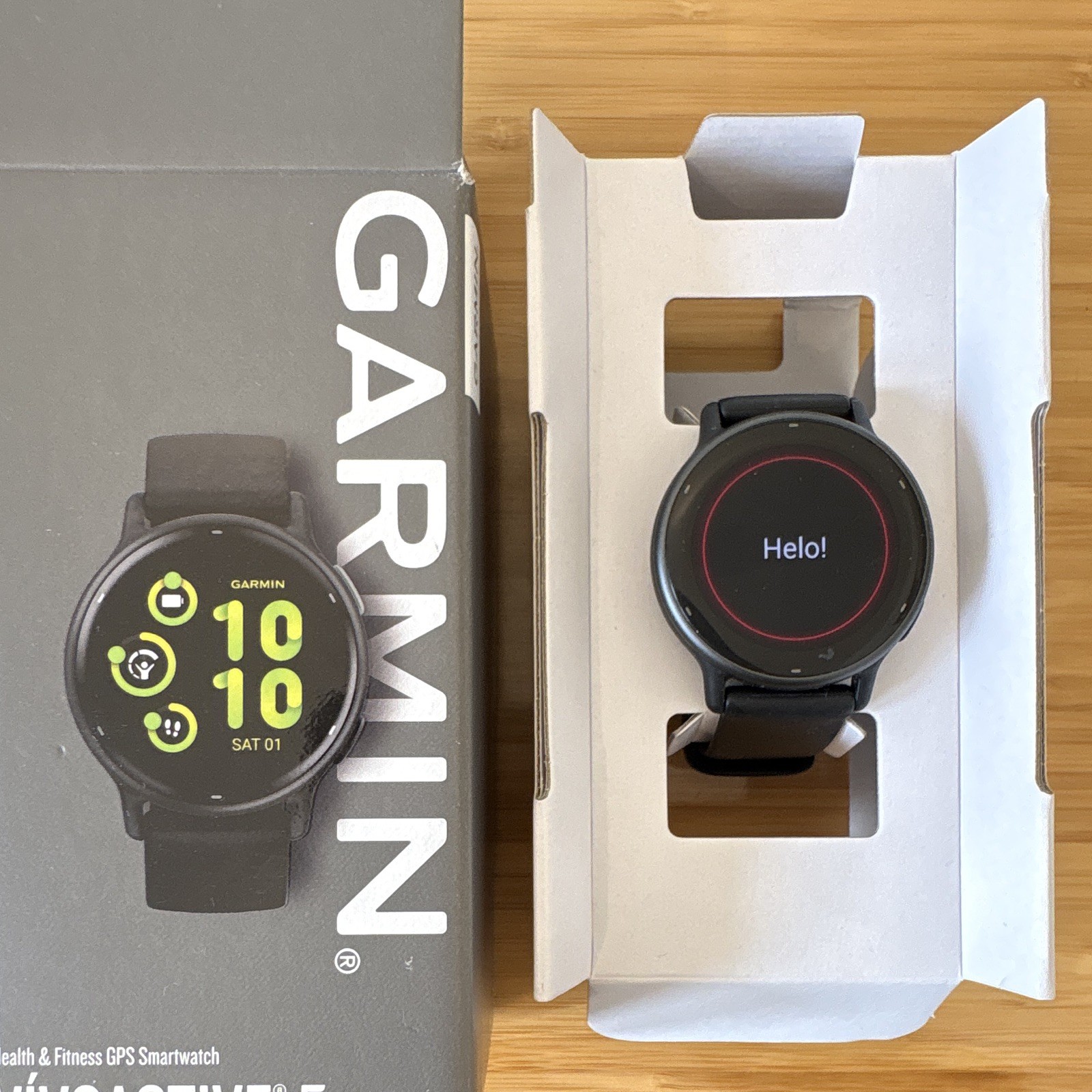 NEW Garmin Vivoactive 5 GPS Smartwatch 43mm 8GB Black Silicone Band Android/iOS