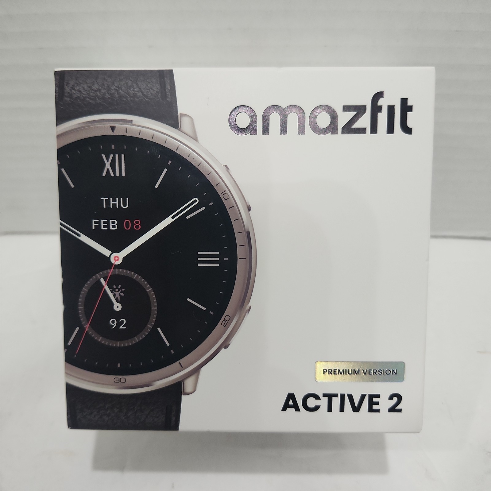 Amazfit Active 2 44mm AMOLED Fitness Smart Watch with Leather Band (Black)