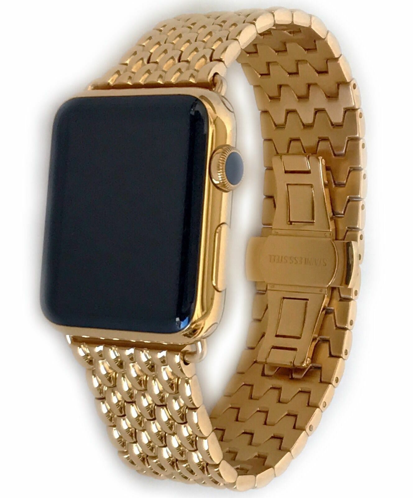 24K Gold Plated 42MM Apple Watch SERIES 3 24K Gold Links Butterfly Band