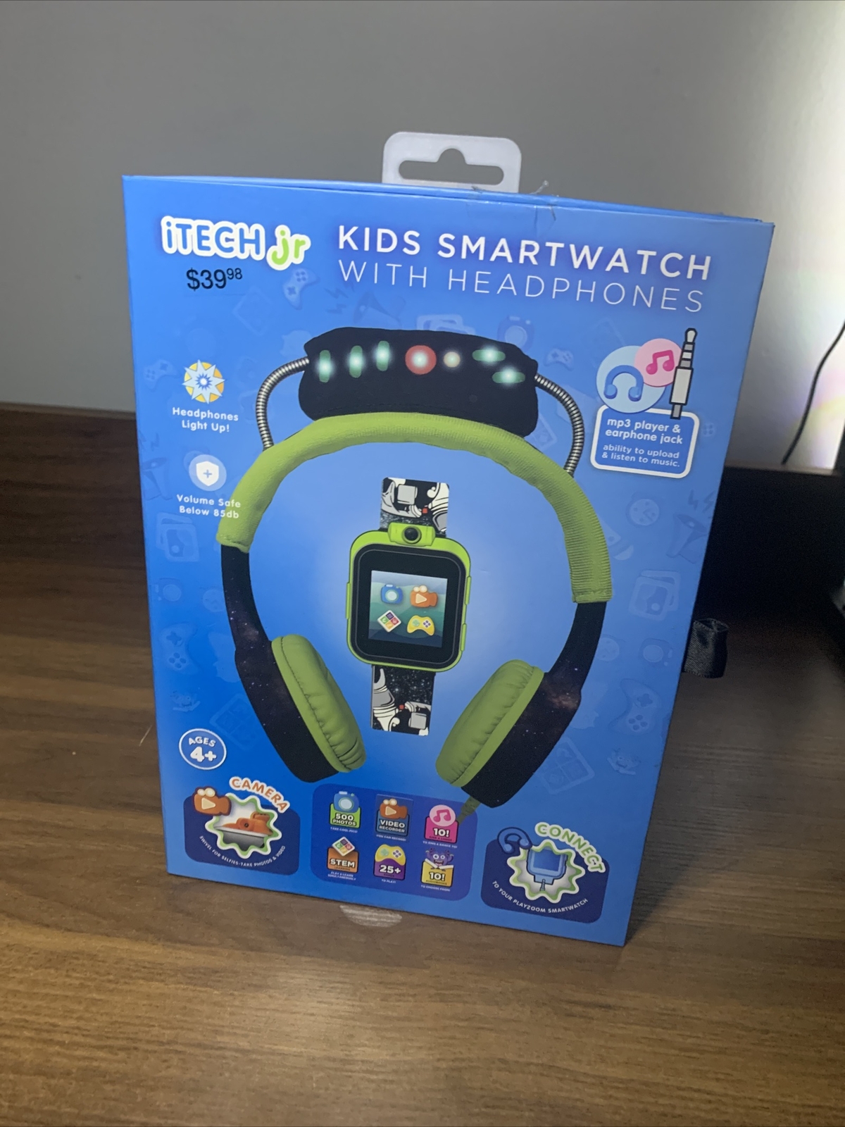 iTech Junior Boys Headphones & Smartwatch Set, Green Mission Control, STEM Games