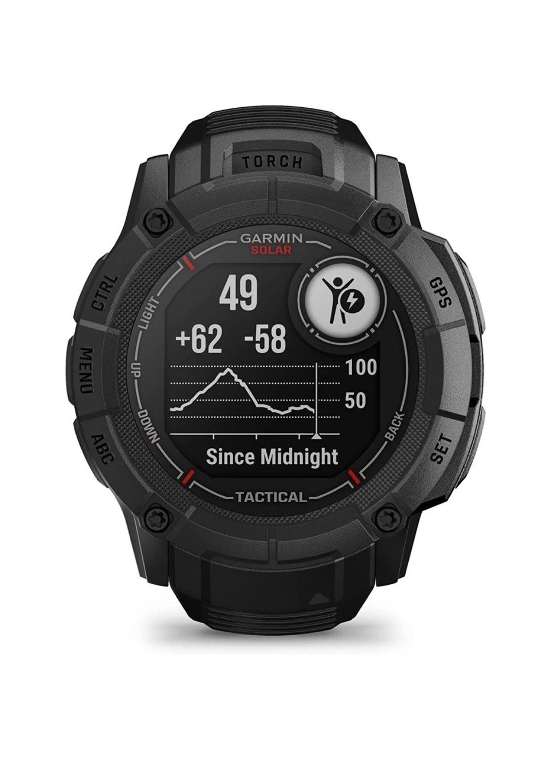 Garmin Instinct 2X Solar Tactical GPS Smartwatch 50mm Black Silicone Band