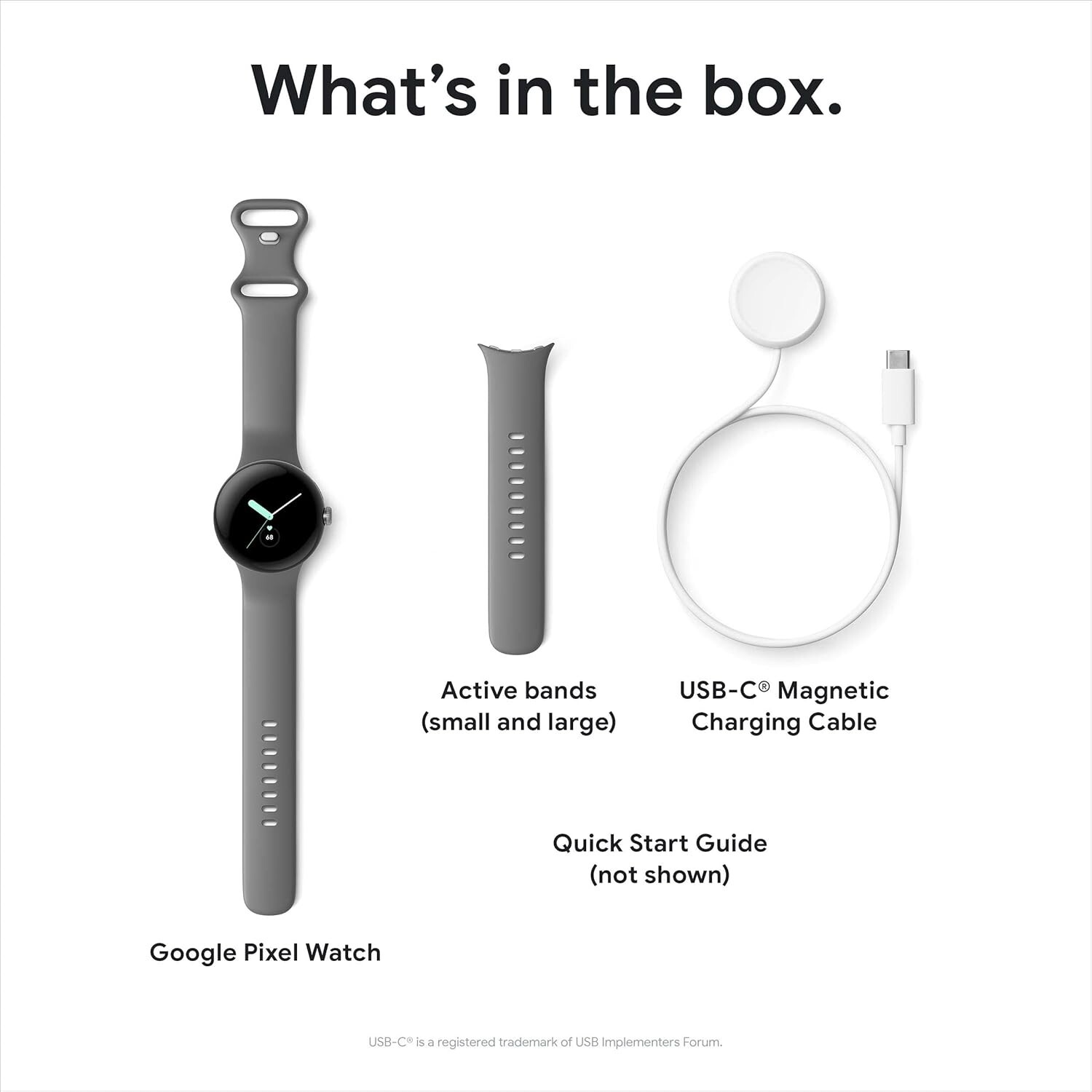 Google Pixel Watch 41mm Matte Black Stainless Steel Case with Obsidian Active…