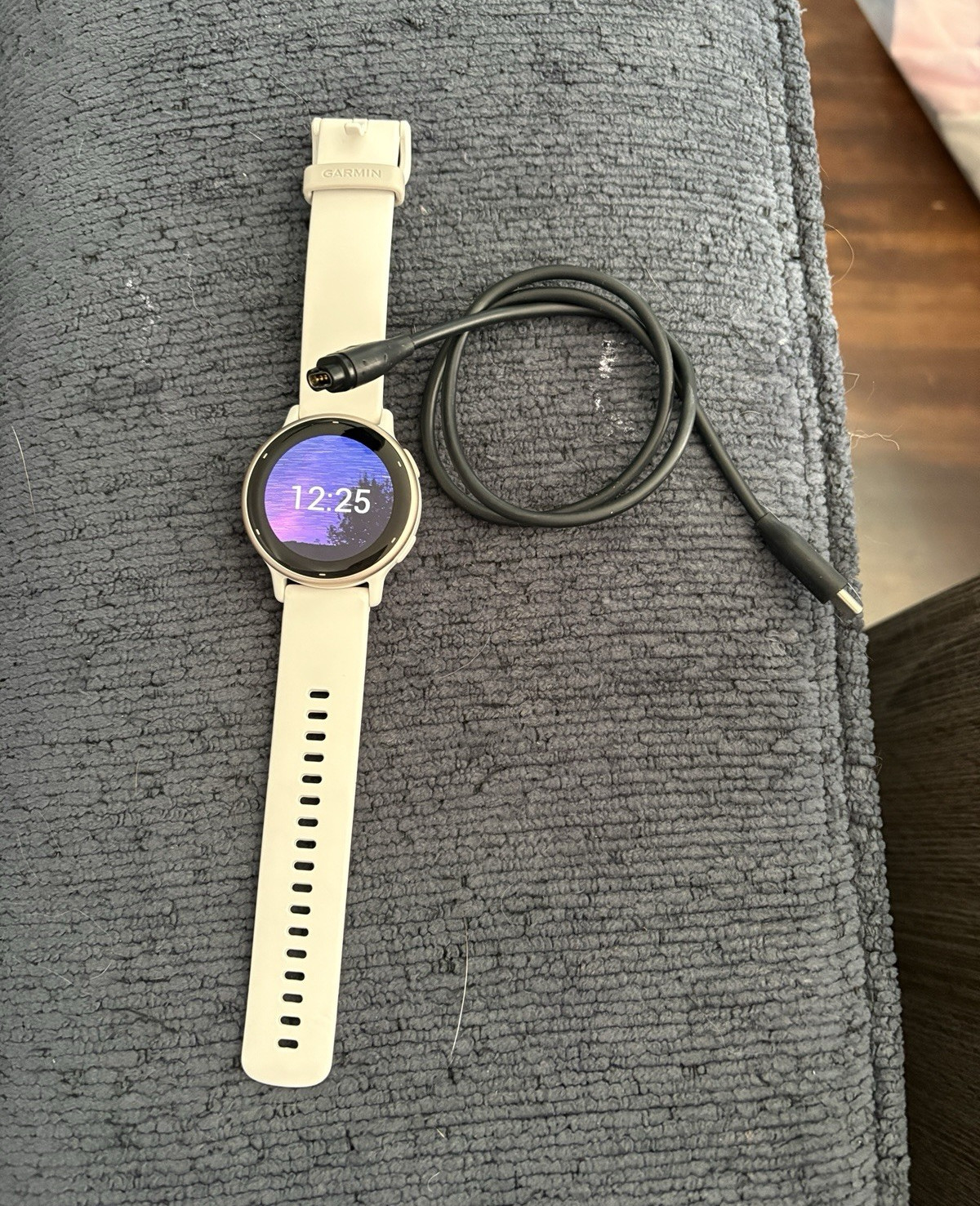 Garmin vívoactive 4S GPS Smartwatch 42mm Silver/White Silicone Band 4GB