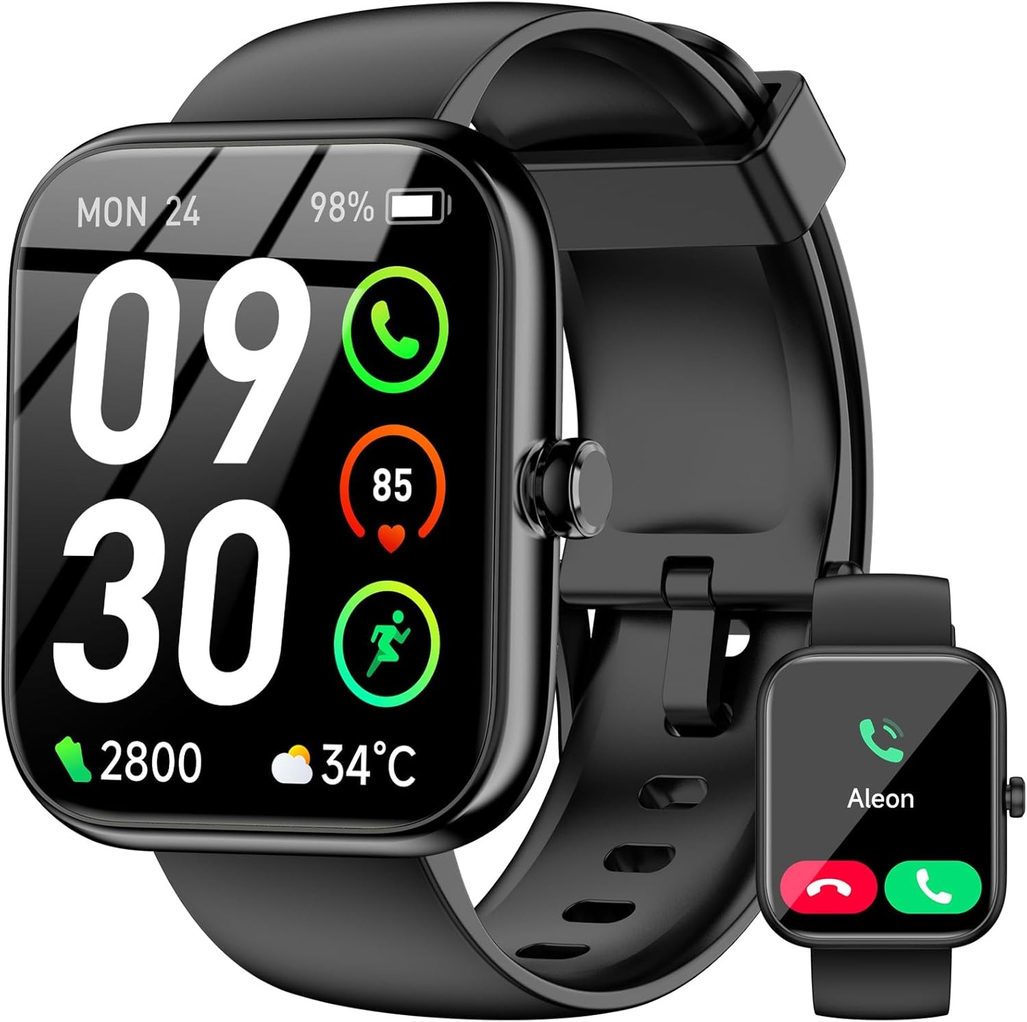 Smart Watch with Alexa Built-in, 1.83″ HD Touchscreen Fitness Tracker, Bluetooth