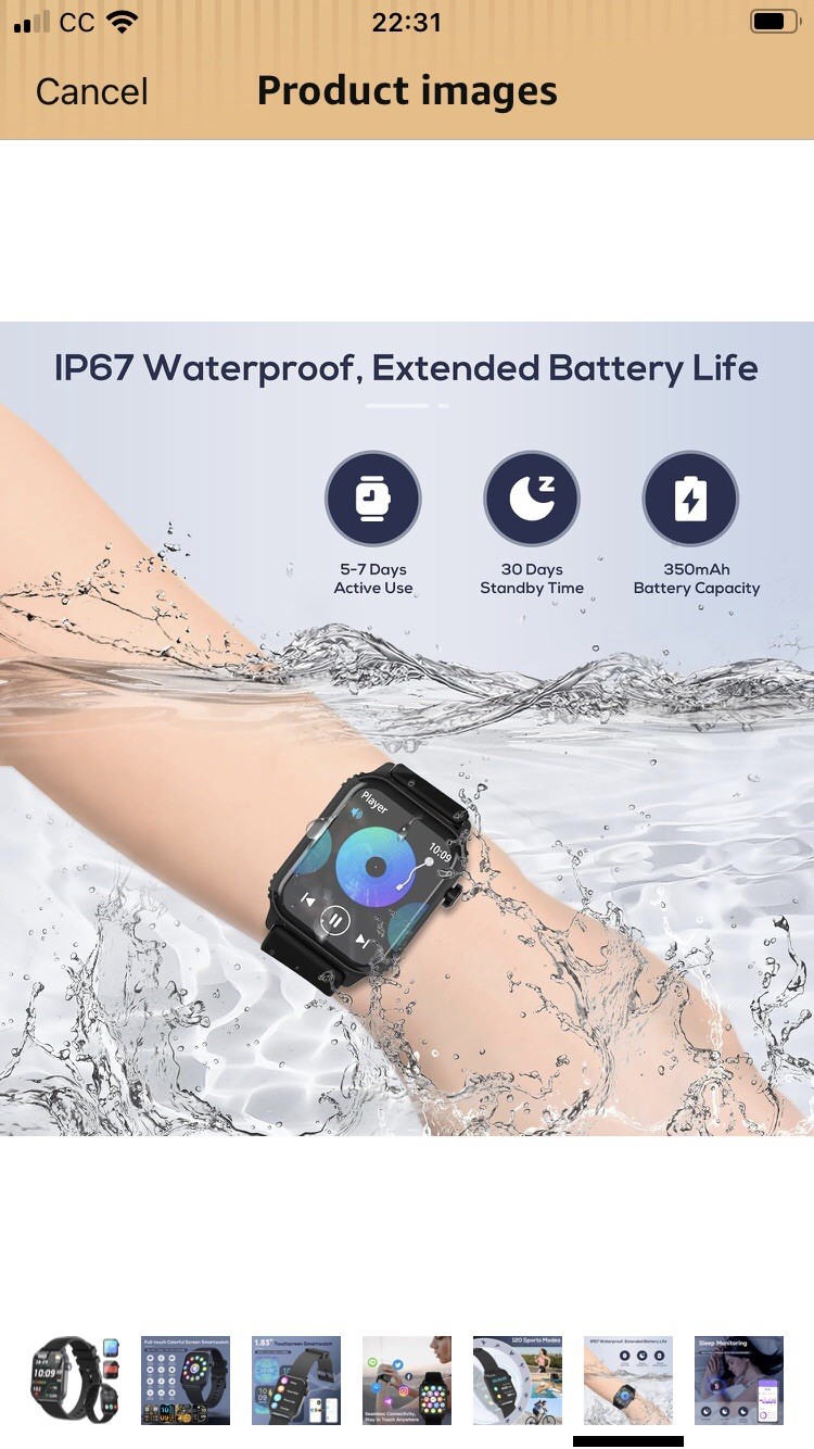 TRAUSI Smart Watch Fitness Tracks Heart Rate , Notifications For Android And IOS