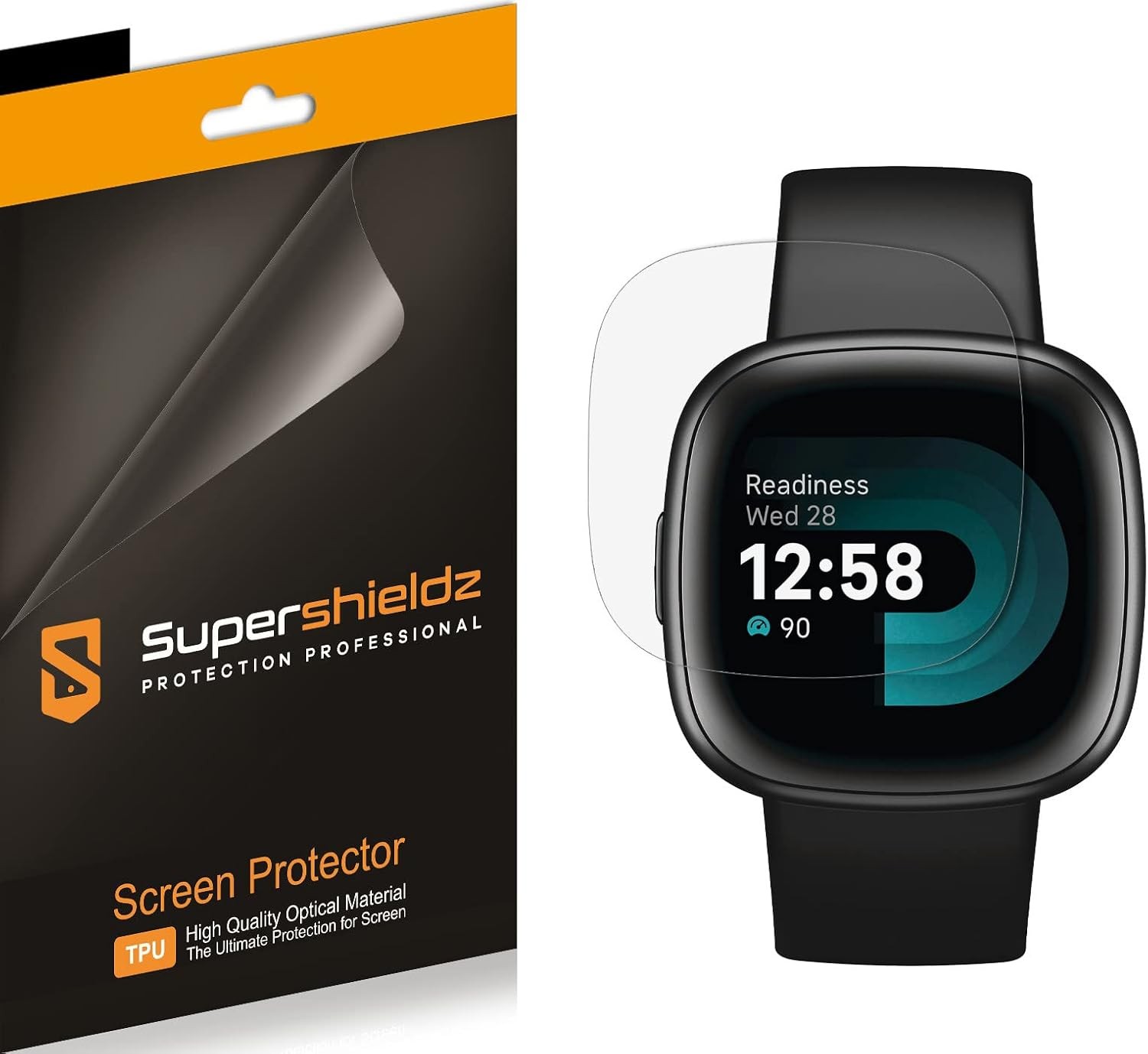 3 Pack Screen Protector for Fitbit Versa 4 and Sense 2, High Definition Clear Sh