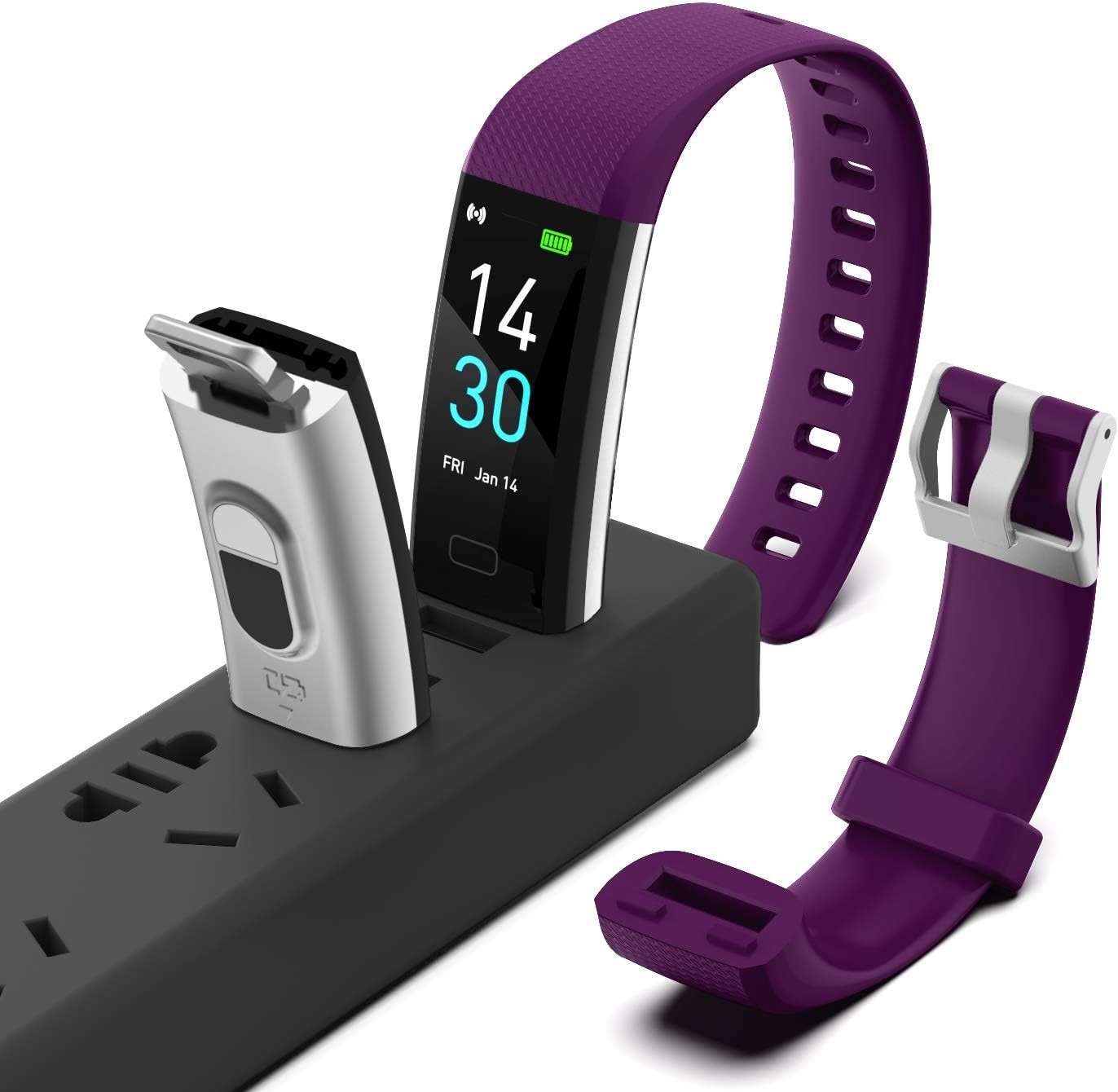 Activity Tracker Watch: Waterproof, Heart Rate & Sleep Monitoring – Purple