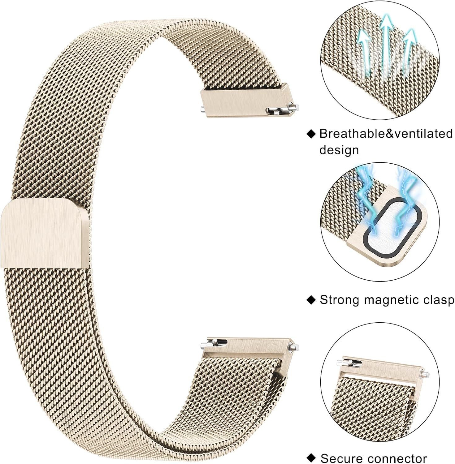 18mm Metal Strap Compatible with Garmin Venu 3S 41mm Quick Release