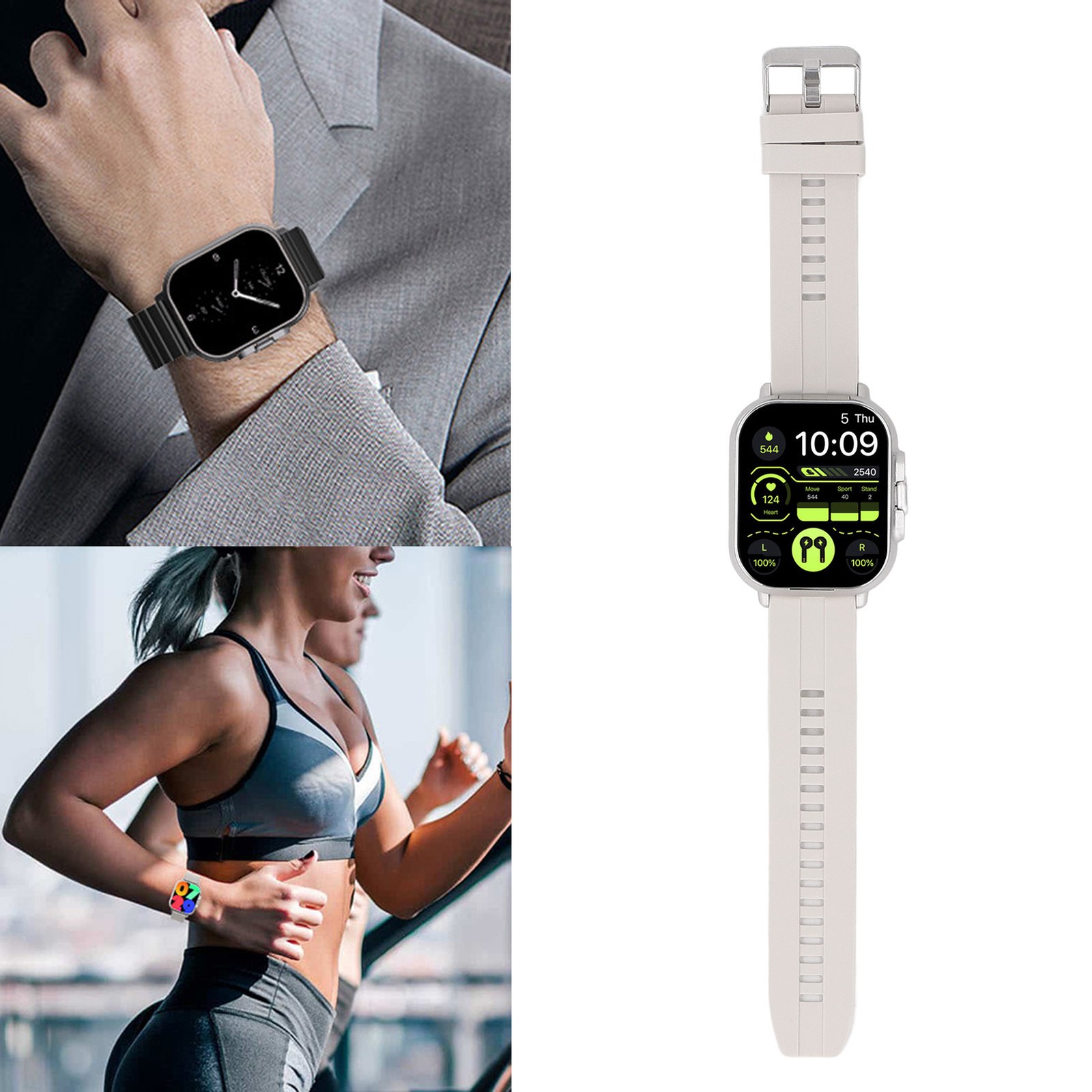 2 In 1 Smart Watch With Earbuds HD Touch Screen Bluetooth Call For IOS
