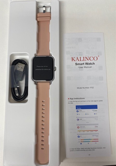 NEW KALINCO SMART WATCH ModelNumber P22, Silver Pink.