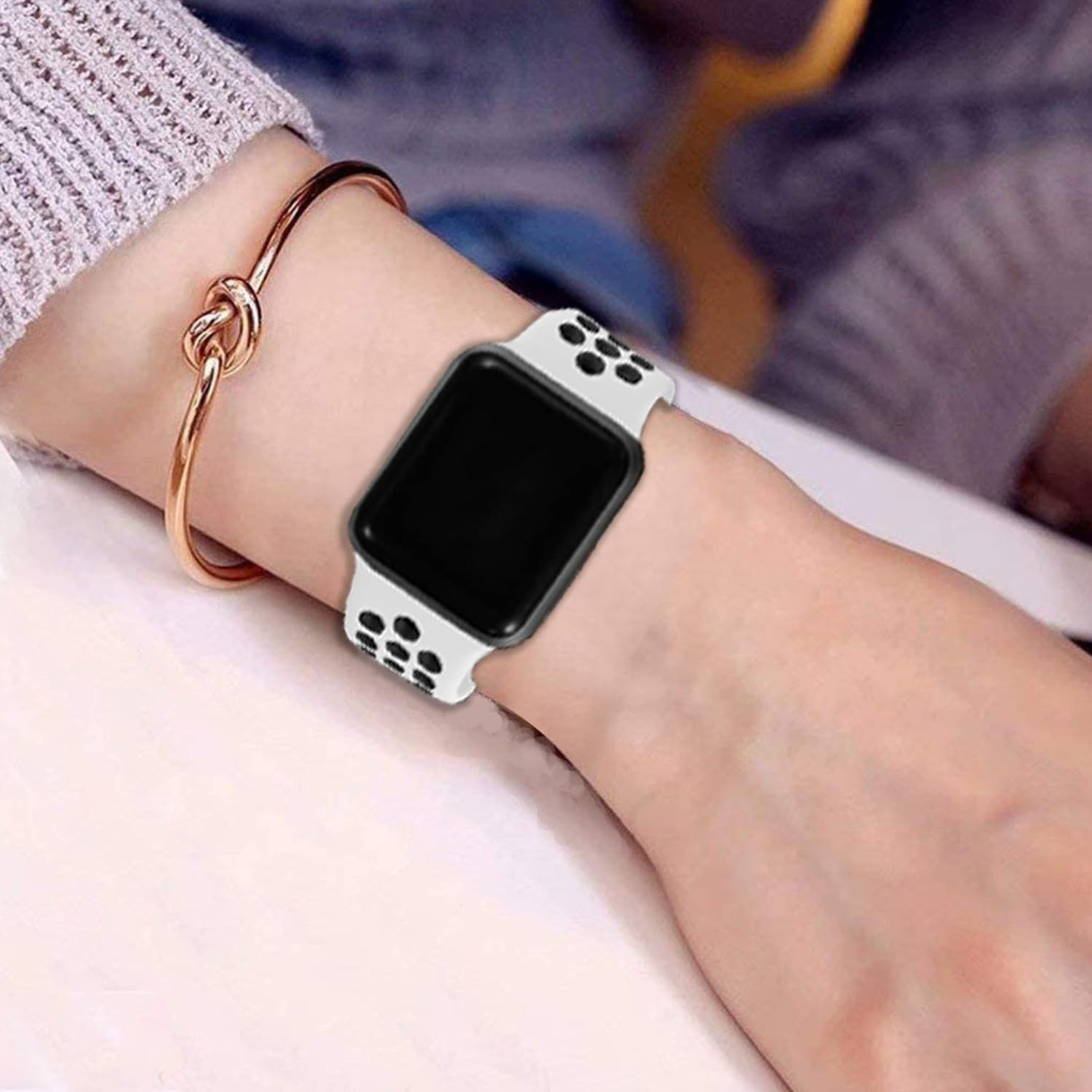 Sport Watch Bands Silicone Compatible with Apple Watch Series 9 8 7 6 5 4 3 2 1
