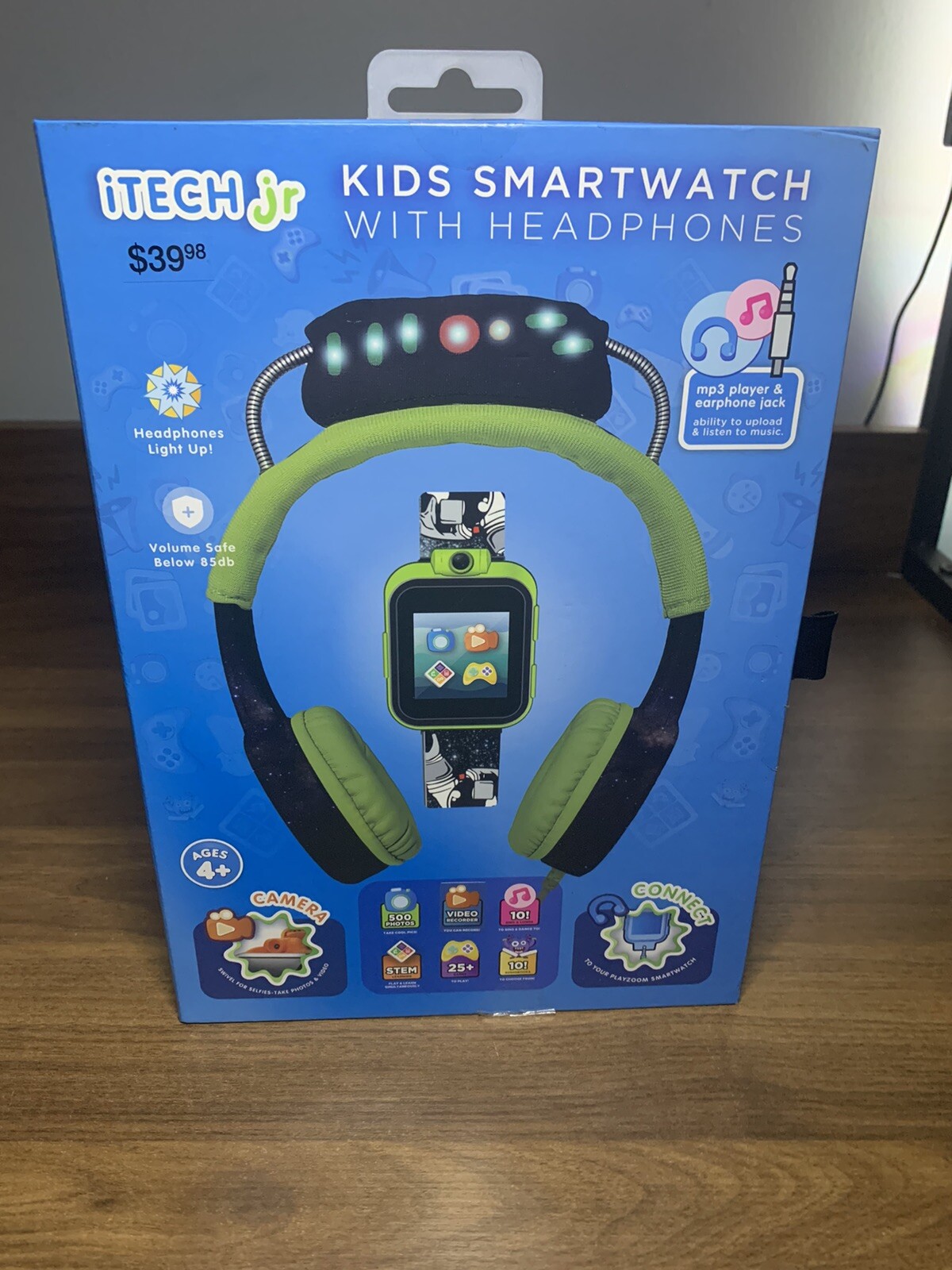iTech Junior Boys Headphones & Smartwatch Set, Green Mission Control, STEM Games