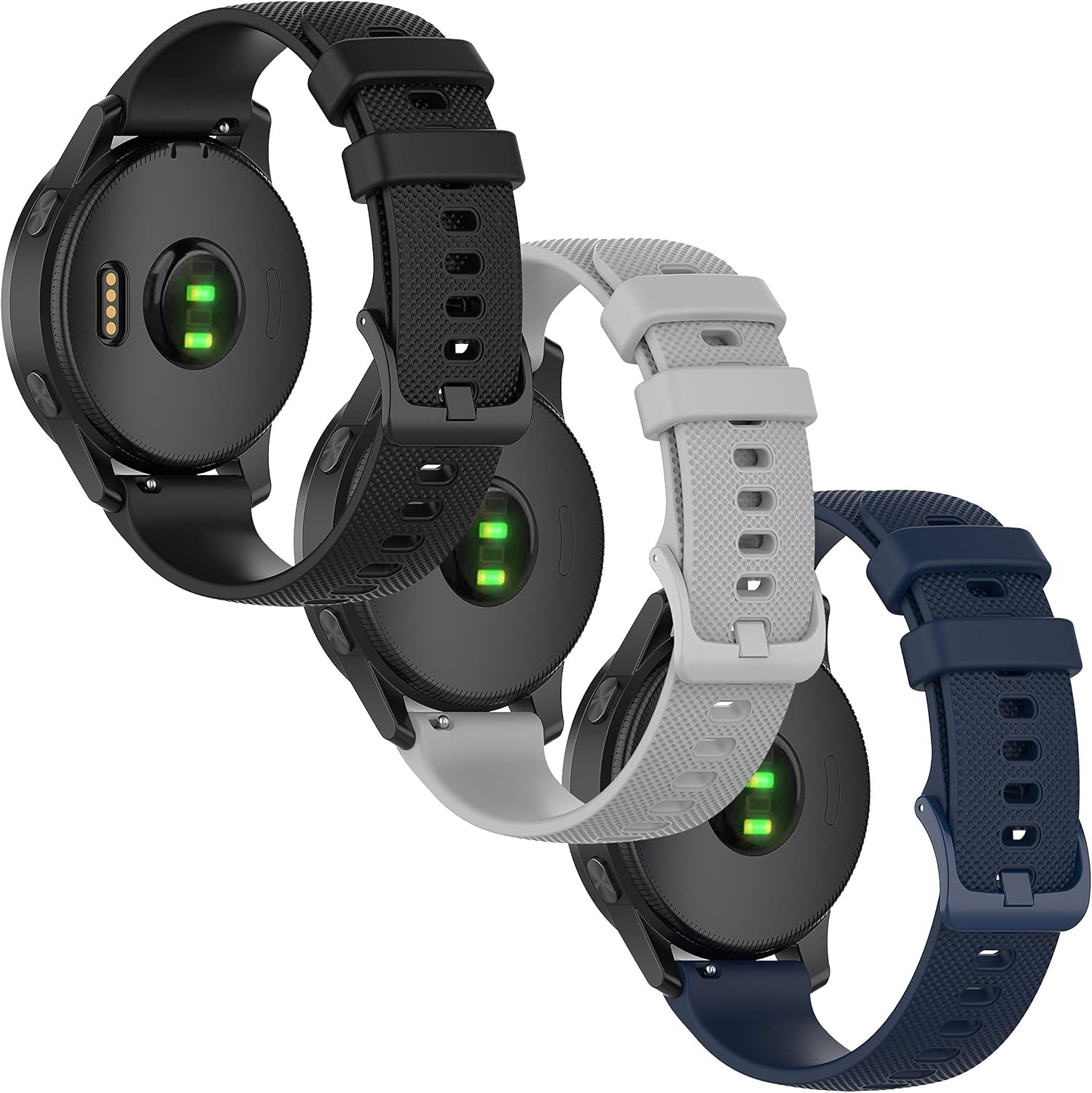 3 Pack Soft Silicone Strap Compatible with Garmin Vivoactive 4 45mm